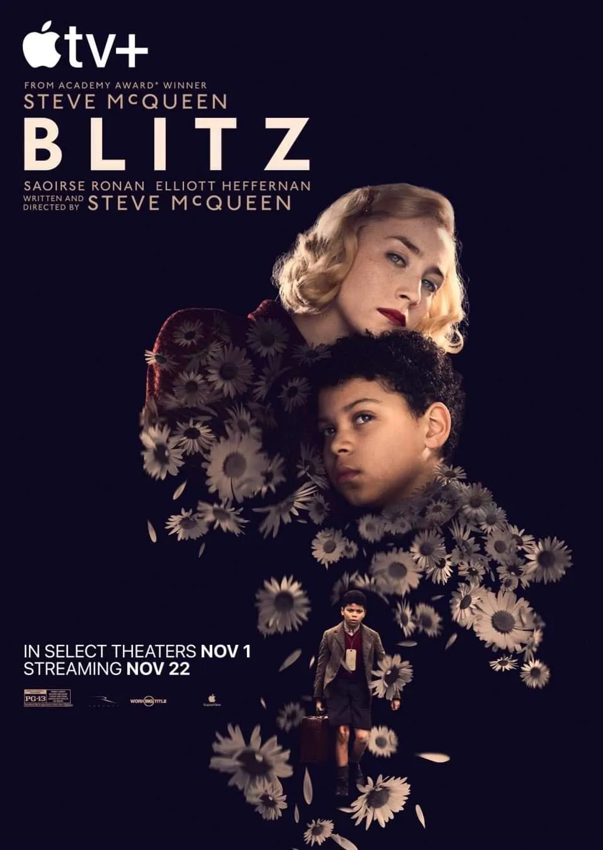 Elliott Heffernan and Saoirse Ronan in Blitz (2024)