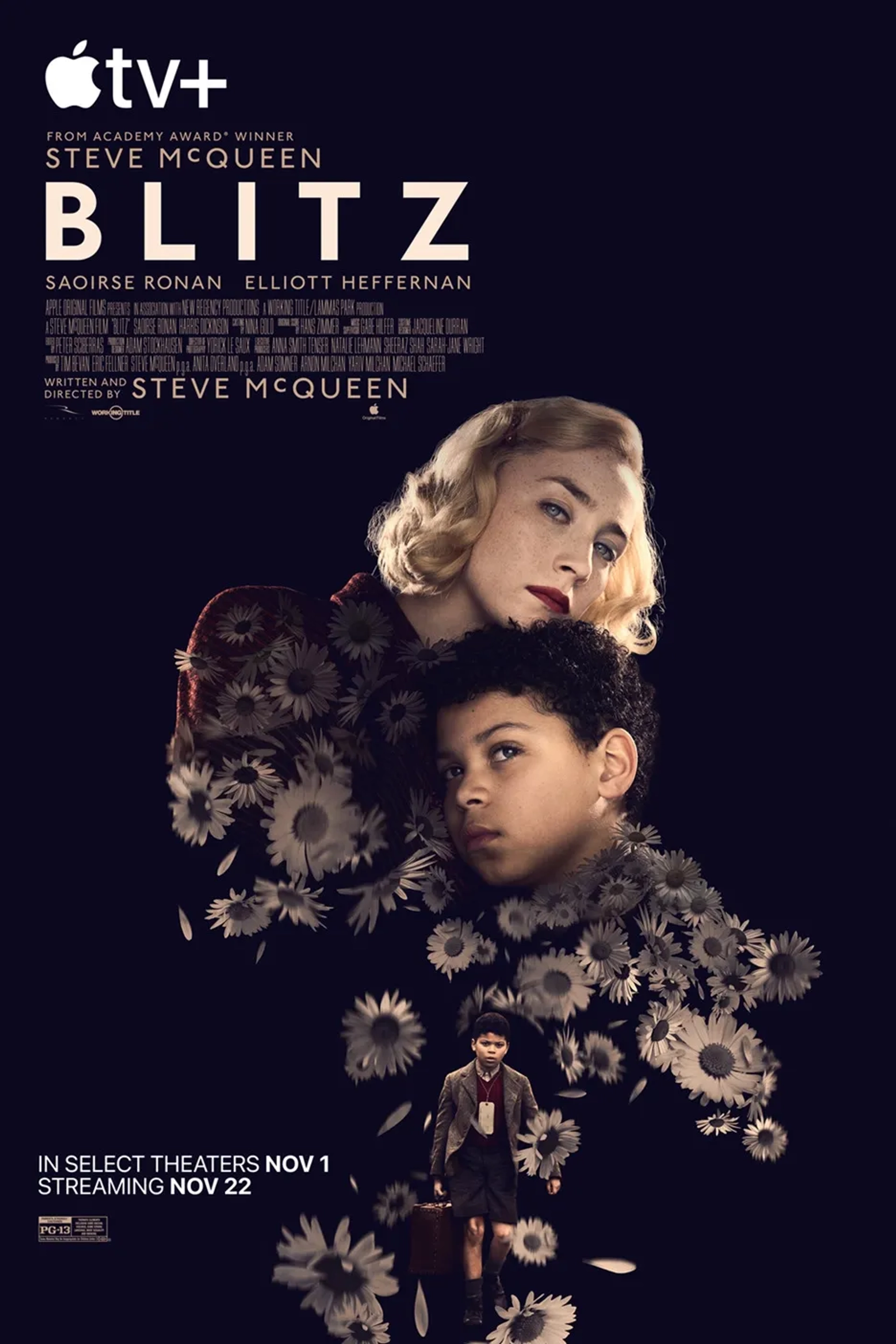 Elliott Heffernan and Saoirse Ronan in Blitz (2024)