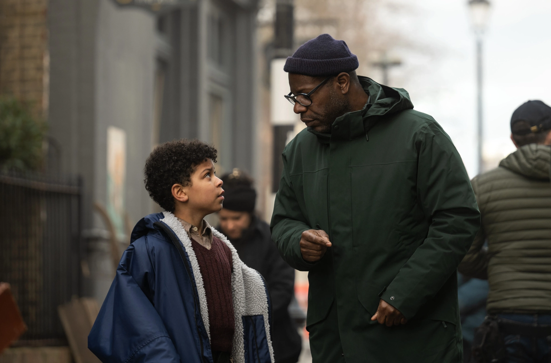 Elliott Heffernan and Steve McQueen in Blitz (2024)