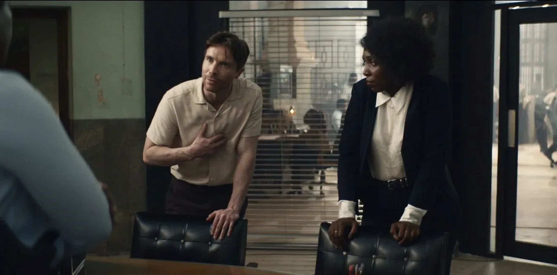 Joe Dempsie and Tamara Lawrance in Get Millie Black (2024)