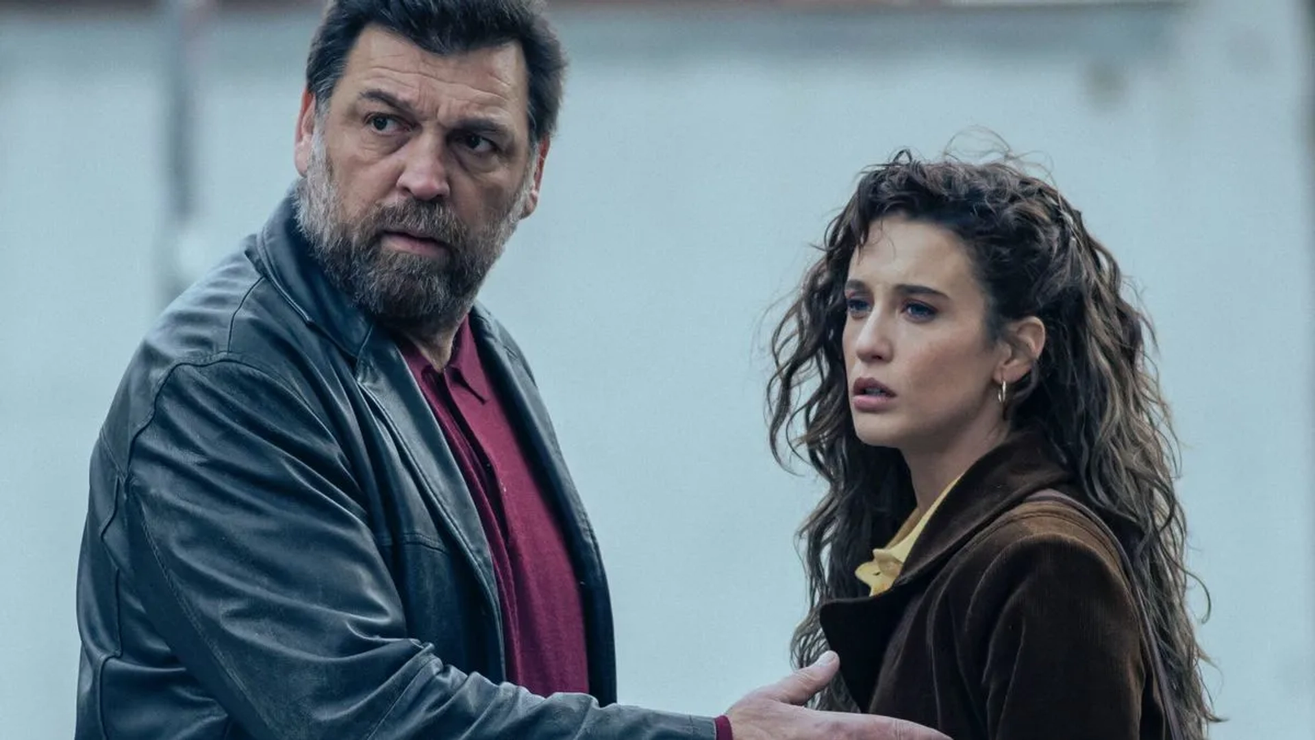 Hovik Keuchkerian and María Pedraza in Bank Under Siege (2024)