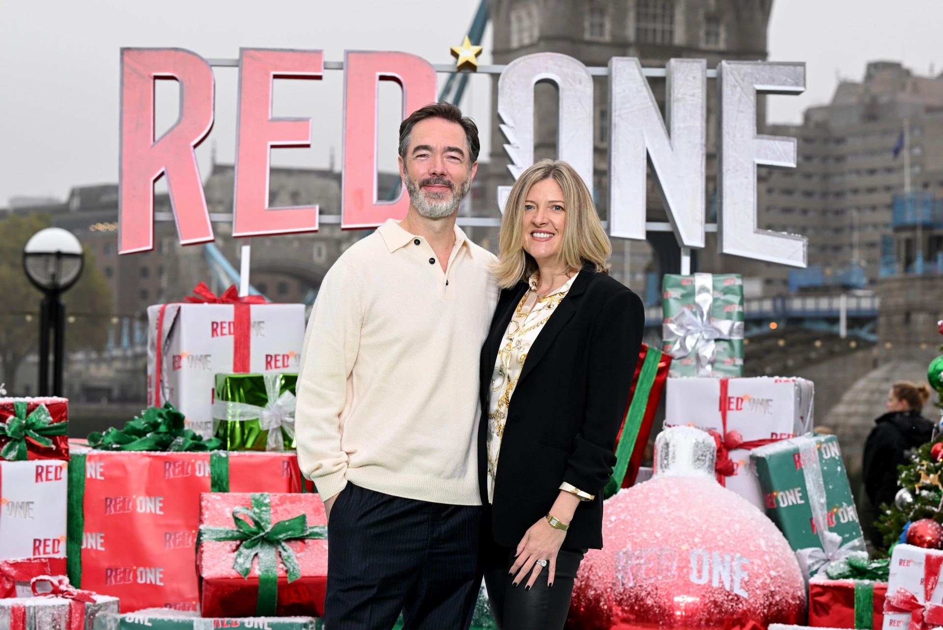 Chris Morgan and Ainsley Davies at an event for Red One (2024)