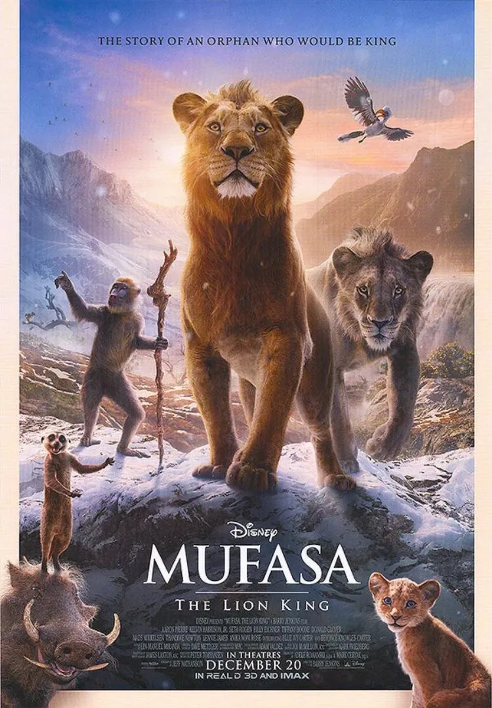 John Kani, Seth Rogen, Preston Nyman, Billy Eichner, Kelvin Harrison Jr., Blue Ivy Carter, and Aaron Pierre at an event for Mufasa: The Lion King (2024)