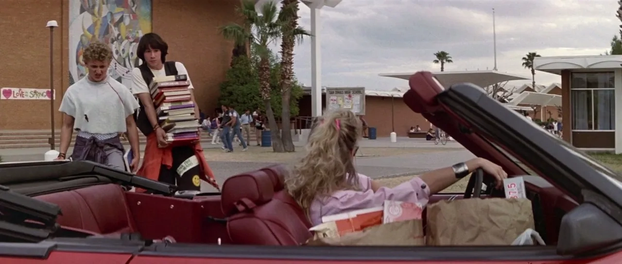 Keanu Reeves, Amy Stoch, and Alex Winter in Bill & Ted's Excellent Adventure (1989)