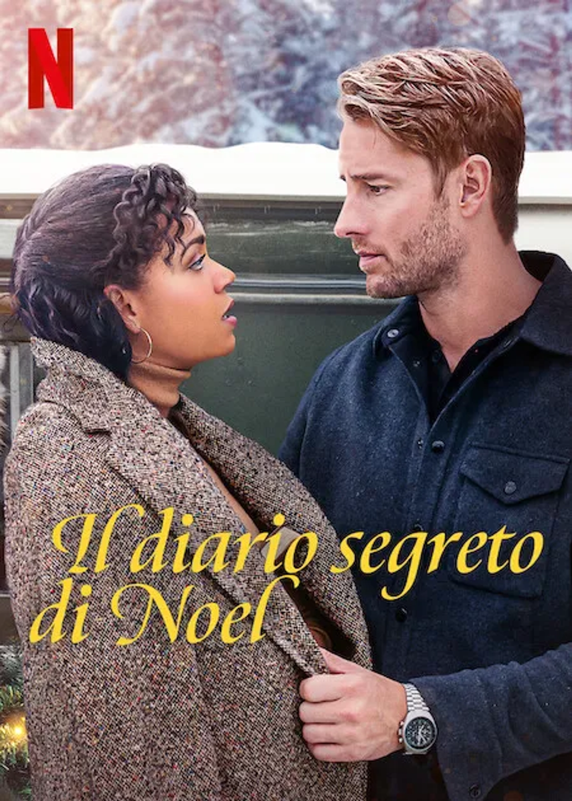 Justin Hartley and Barrett Doss in The Noel Diary (2022)