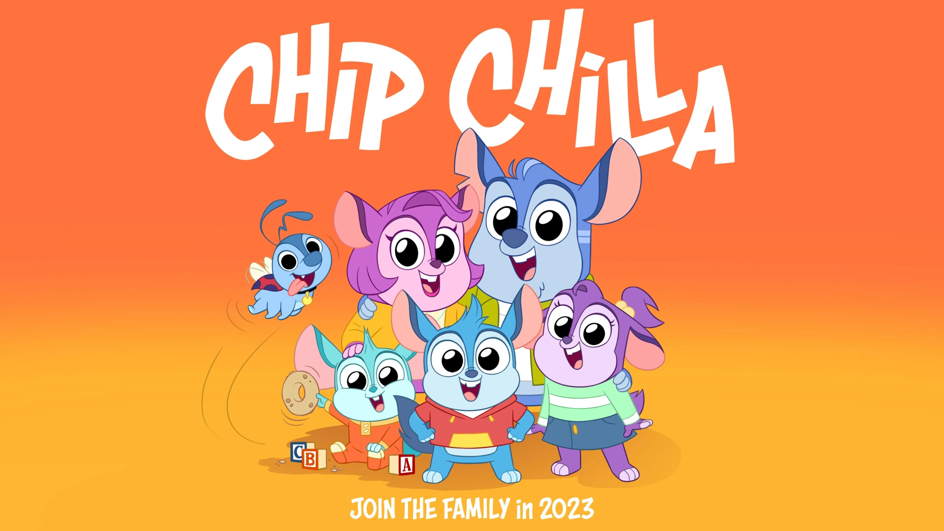 Rob Schneider, Deacon Branscum, Josiah Hidalgo, Laura Osnes, and Lucy Capri in Chip Chilla (2023)