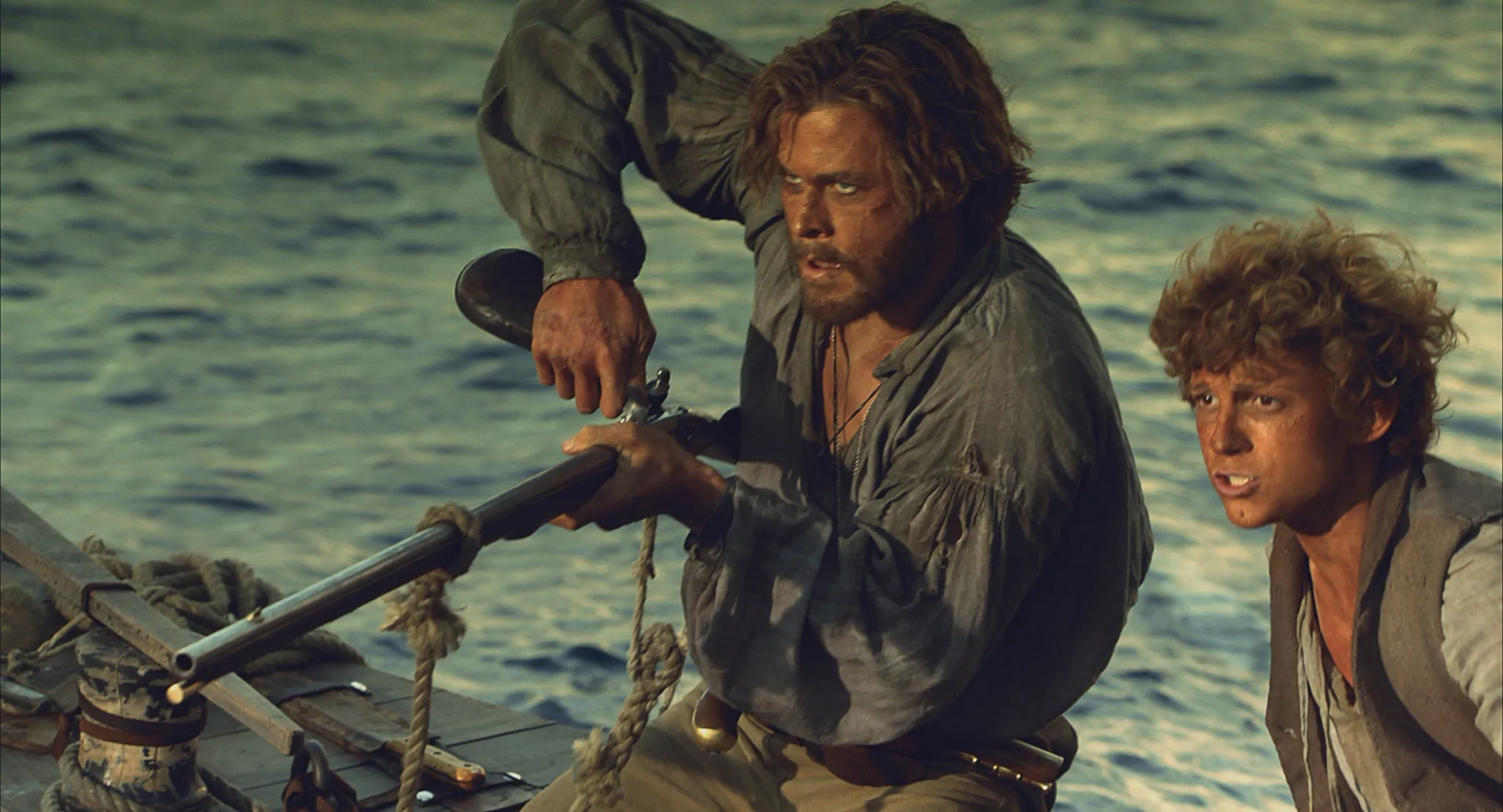 Chris Hemsworth and Tom Holland in In the Heart of the Sea (2015)