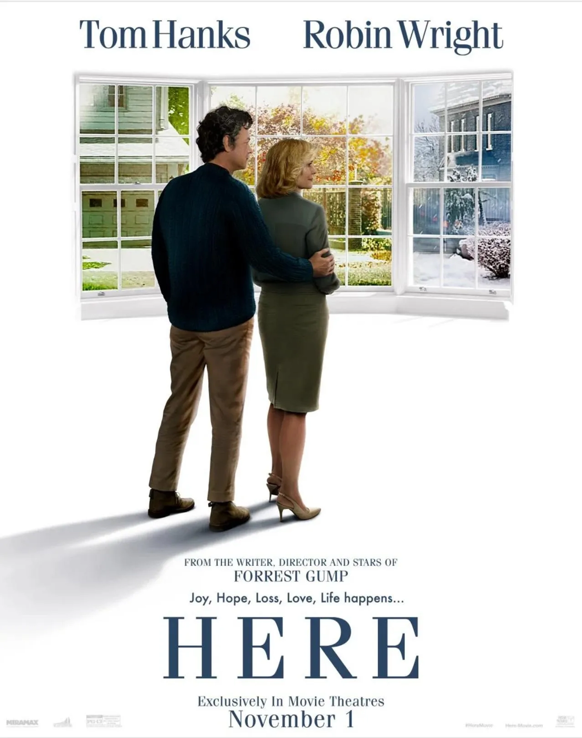 Tom Hanks and Robin Wright in Here (2024)
