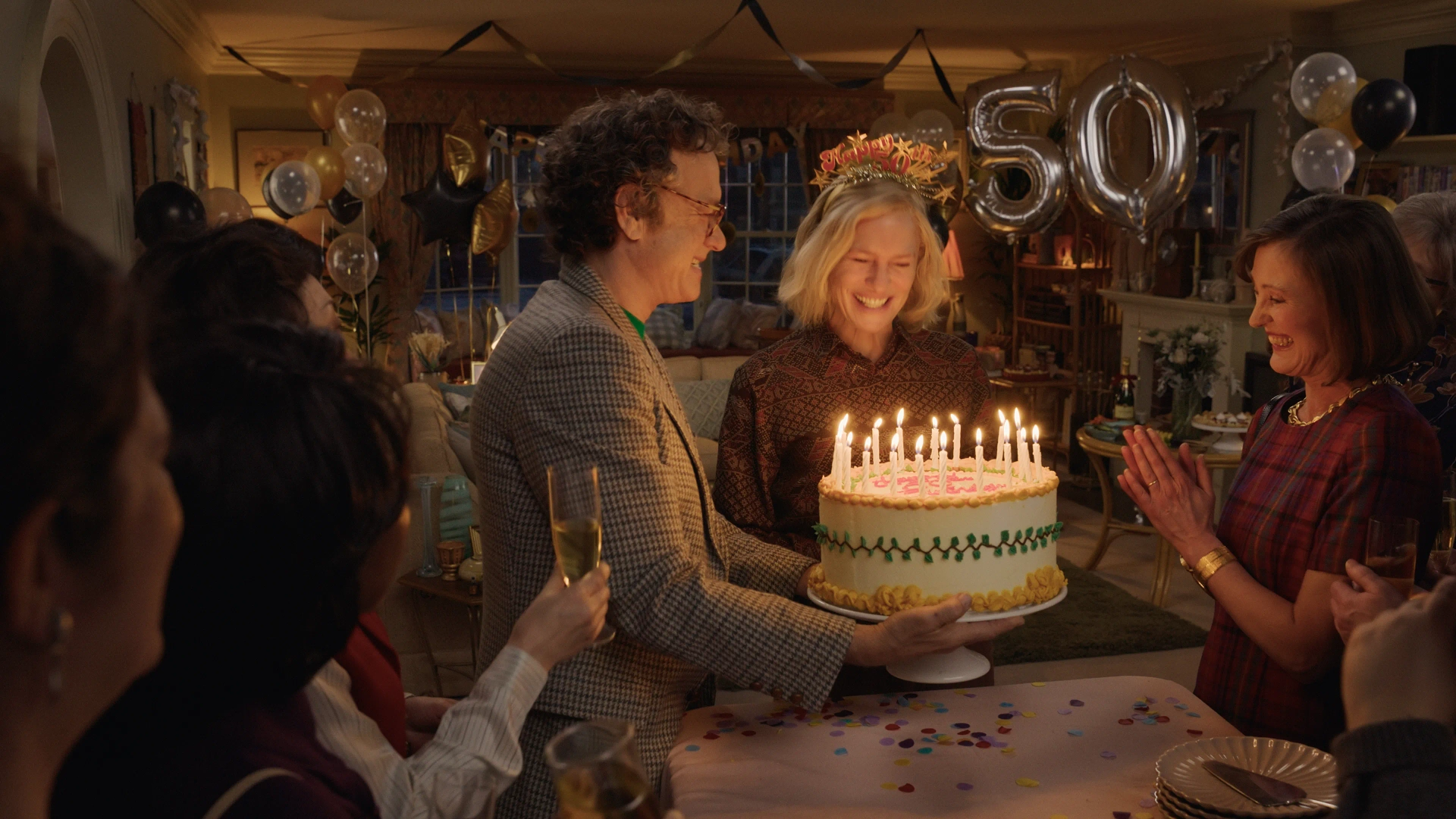 Tom Hanks and Robin Wright in Here (2024)