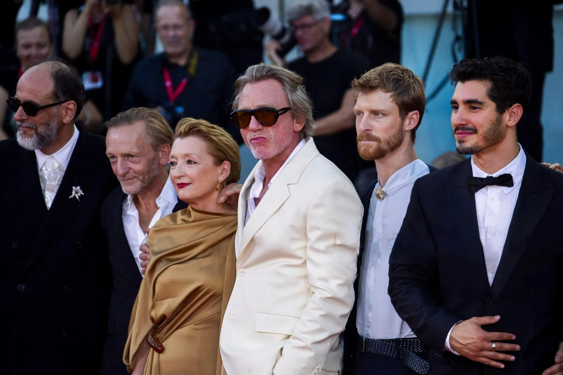 Luca Guadagnino, Lesley Manville, Daniel Craig, Colin Bates and Henrique Zaga at the Queer (2024) premiere in Venice