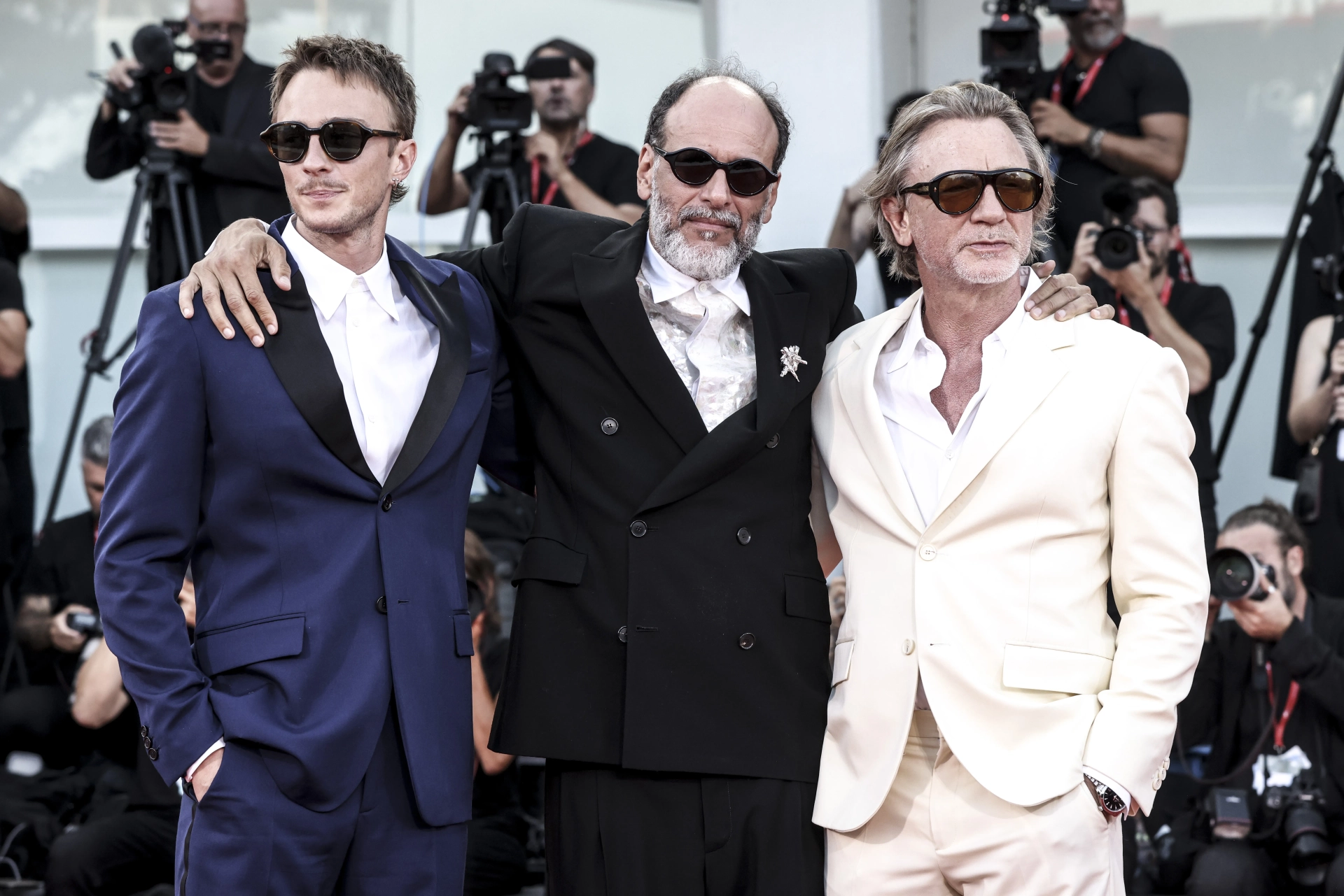 Daniel Craig, Luca Guadagnino, and Drew Starkey at an event for Queer (2024)