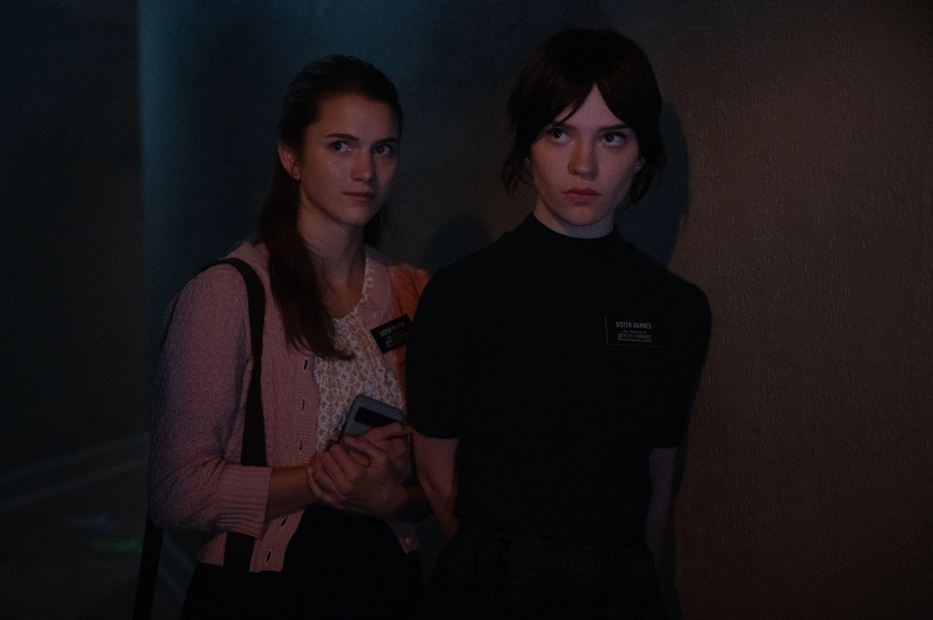 Chloe East and Sophie Thatcher in Heretic (2024)