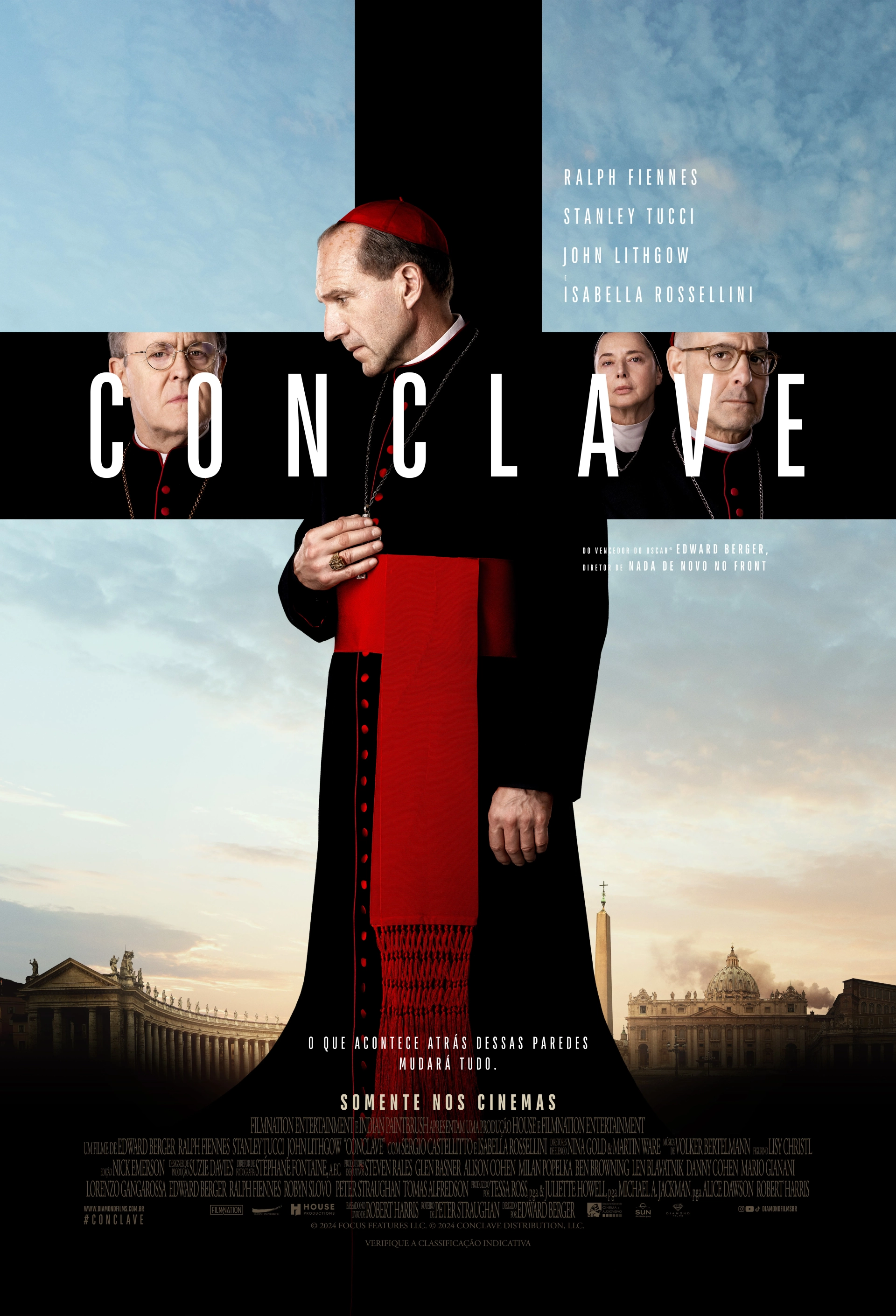 Ralph Fiennes, Isabella Rossellini, John Lithgow, and Stanley Tucci in Conclave (2024)