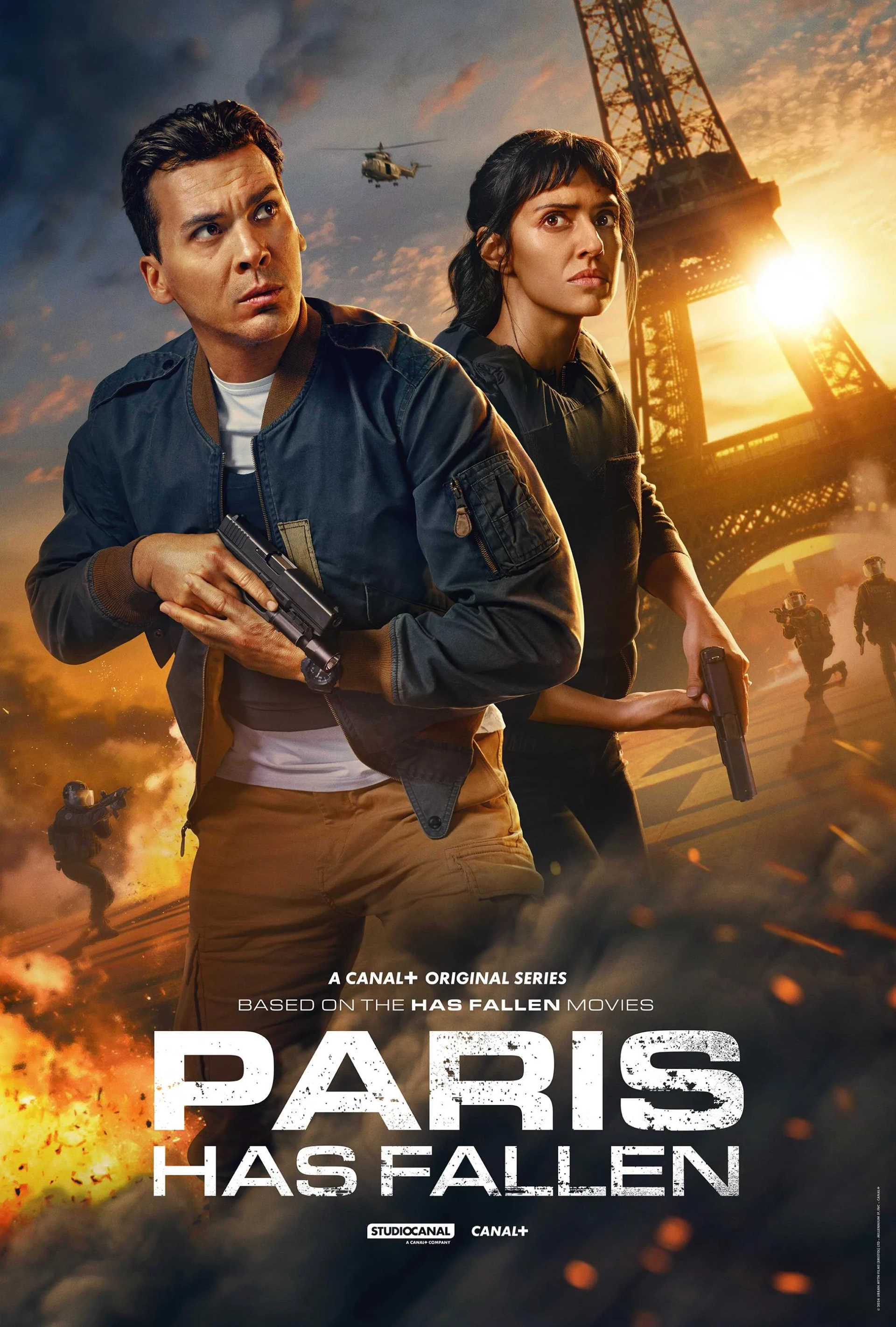 Tewfik Jallab and Ritu Arya in Paris Has Fallen (2024)