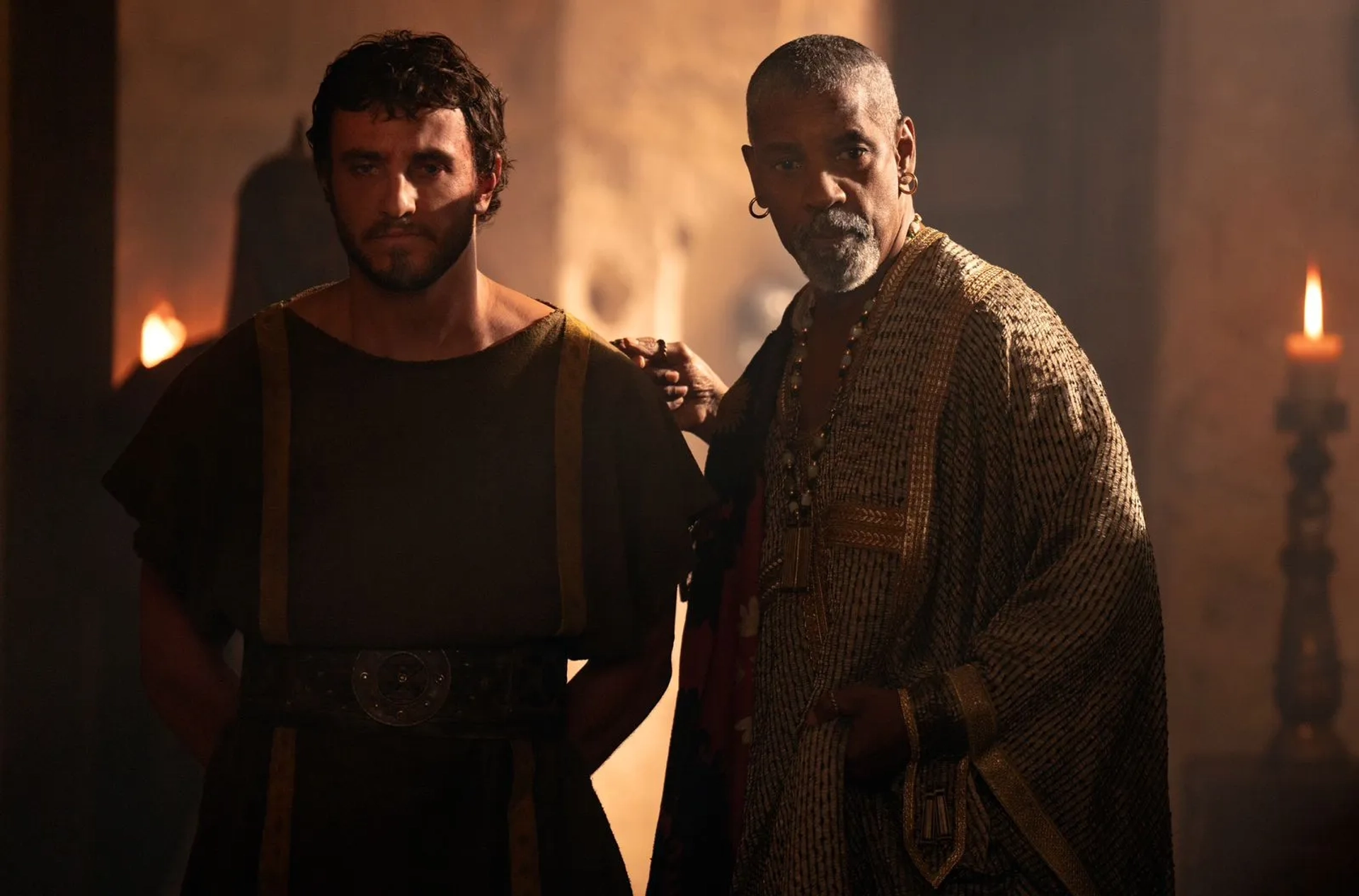 Denzel Washington and Paul Mescal in Gladiator II (2024)