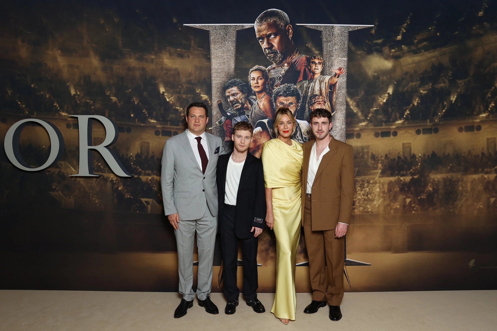 Connie Nielsen, Michael Pruss, Paul Mescal, and Fred Hechinger at an event for Gladiator II (2024)