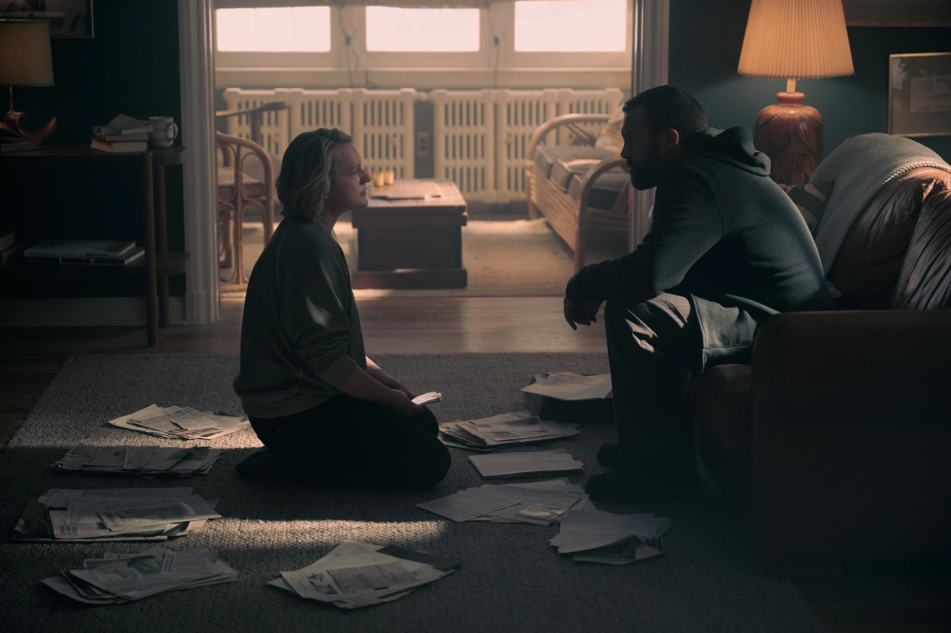 Elisabeth Moss and O-T Fagbenle in The Handmaid's Tale (2017)