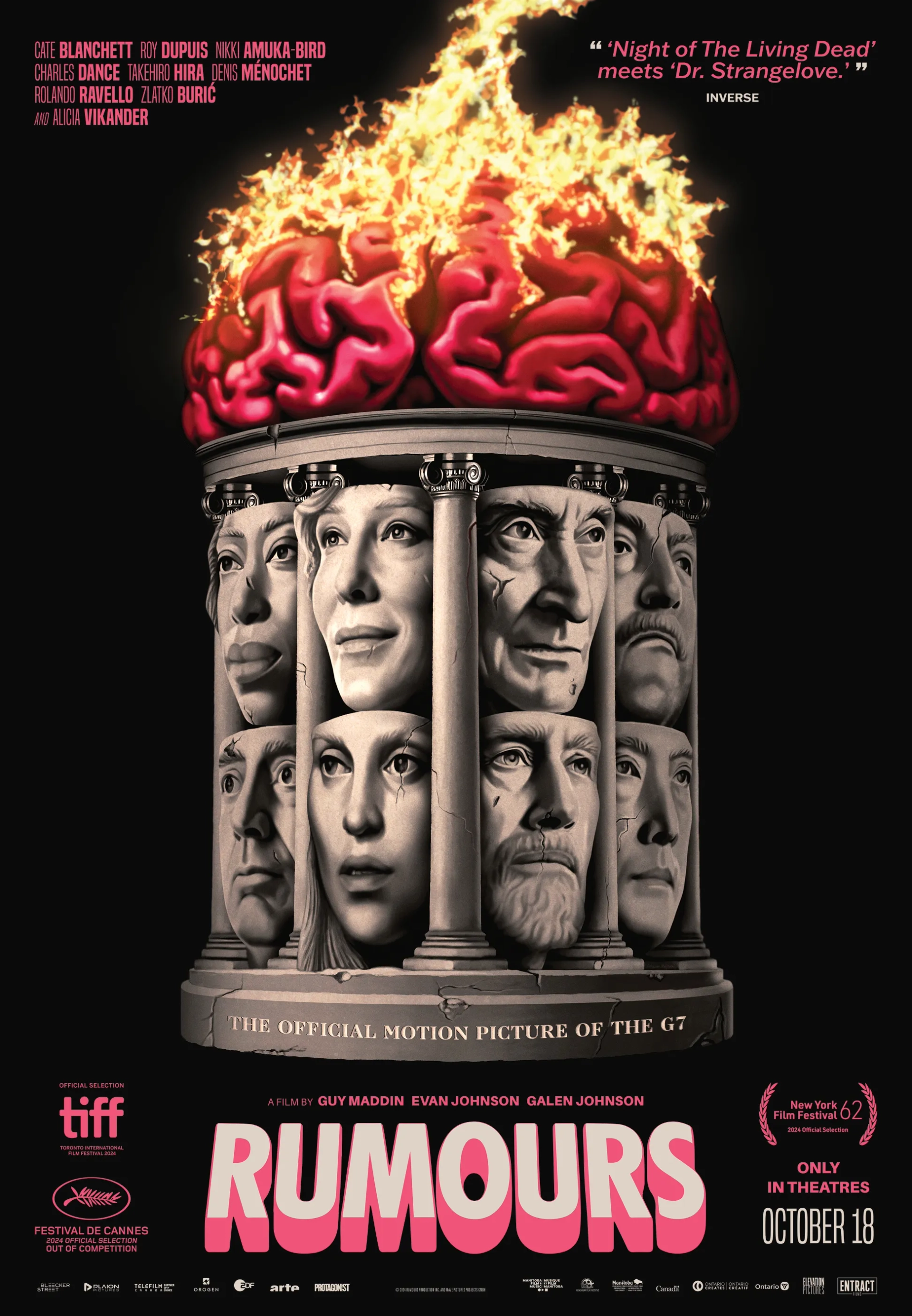 Cate Blanchett, Charles Dance, and Nikki Amuka-Bird in Rumours (2024)