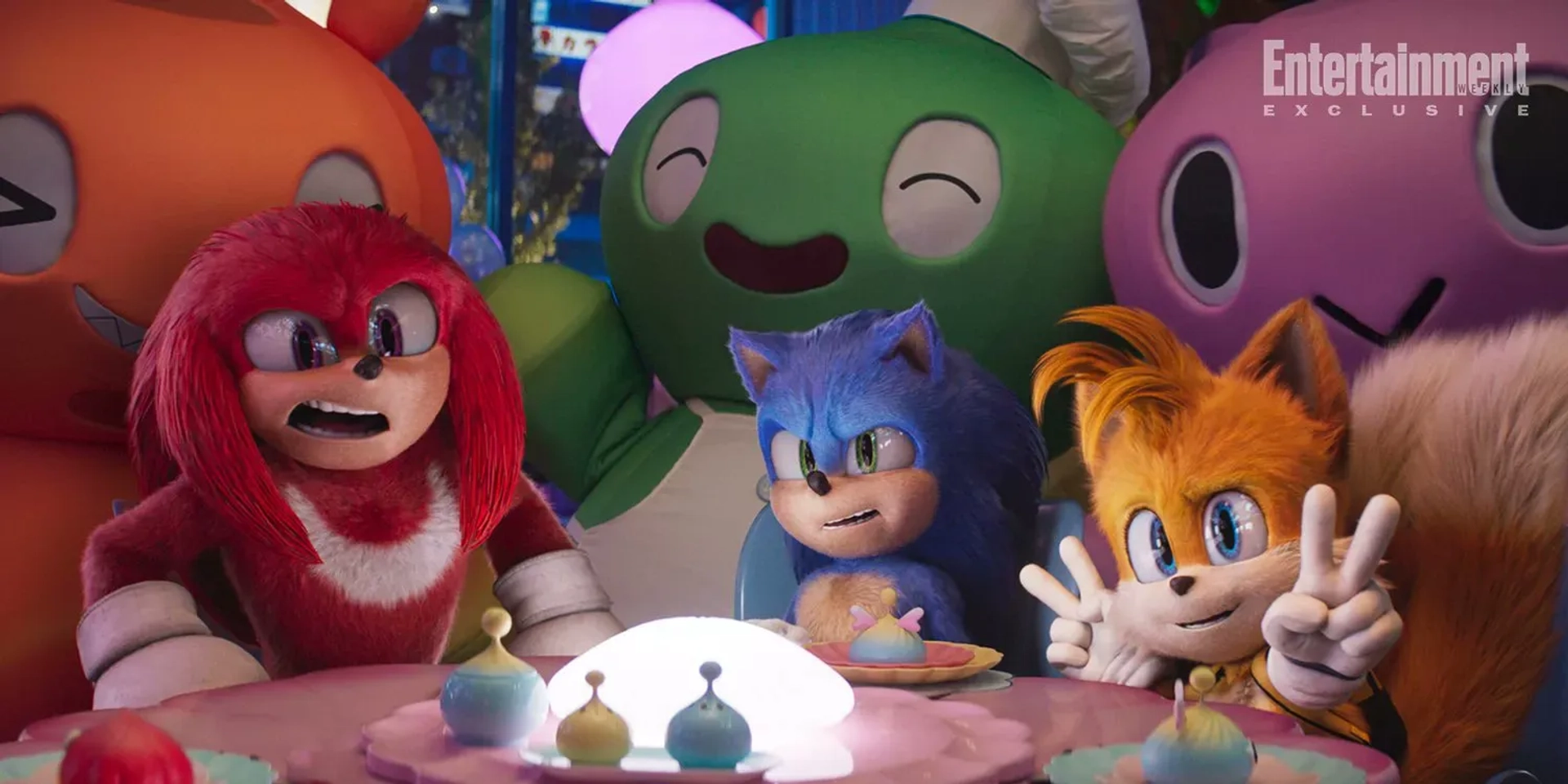 Idris Elba, Colleen O'Shaughnessey, and Ben Schwartz in Sonic the Hedgehog 3 (2024)