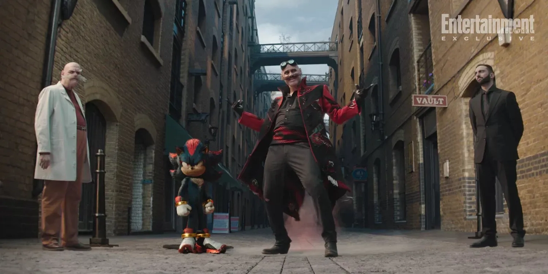 Jim Carrey, Keanu Reeves, and Lee Majdoub in Sonic the Hedgehog 3 (2024)