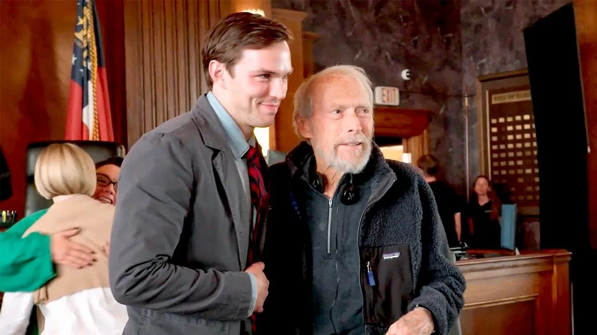 Clint Eastwood and Nicholas Hoult in Juror #2 (2024)