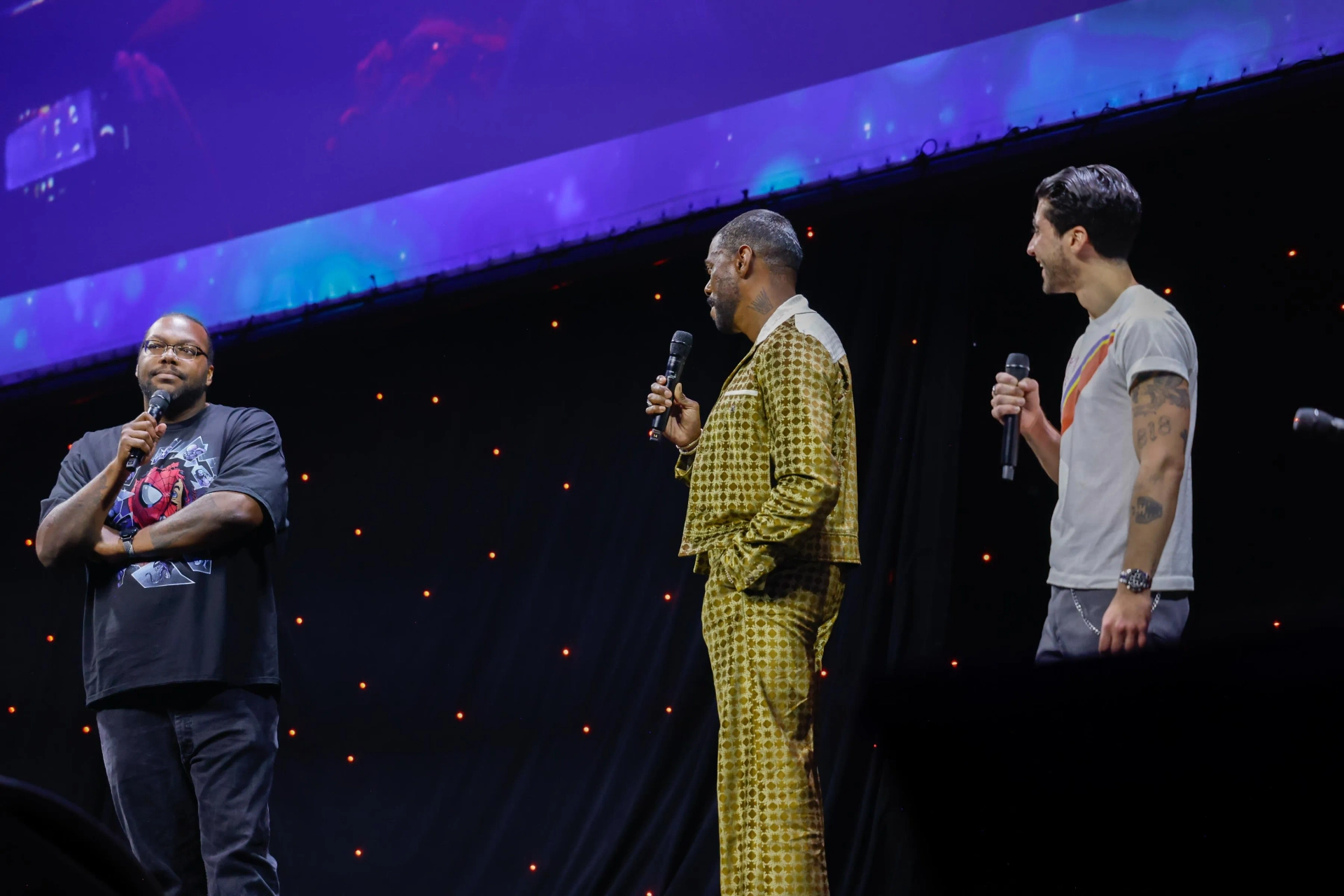 Colman Domingo, Hudson Thames, and Jeff Trammell at an event for Your Friendly Neighborhood Spider-Man (2025)