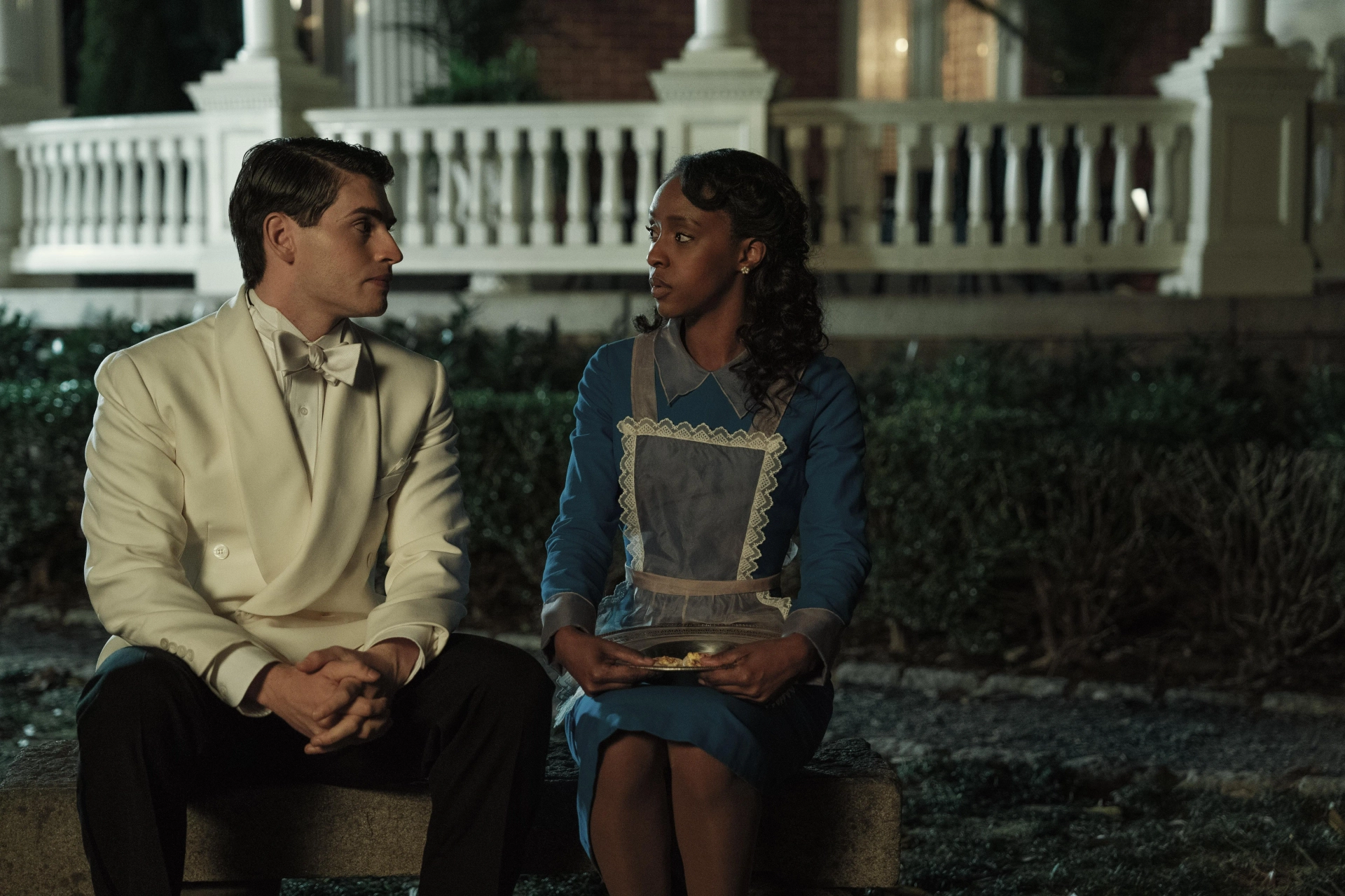 Gregg Sulkin and Ebony Obsidian in The Six Triple Eight (2024)