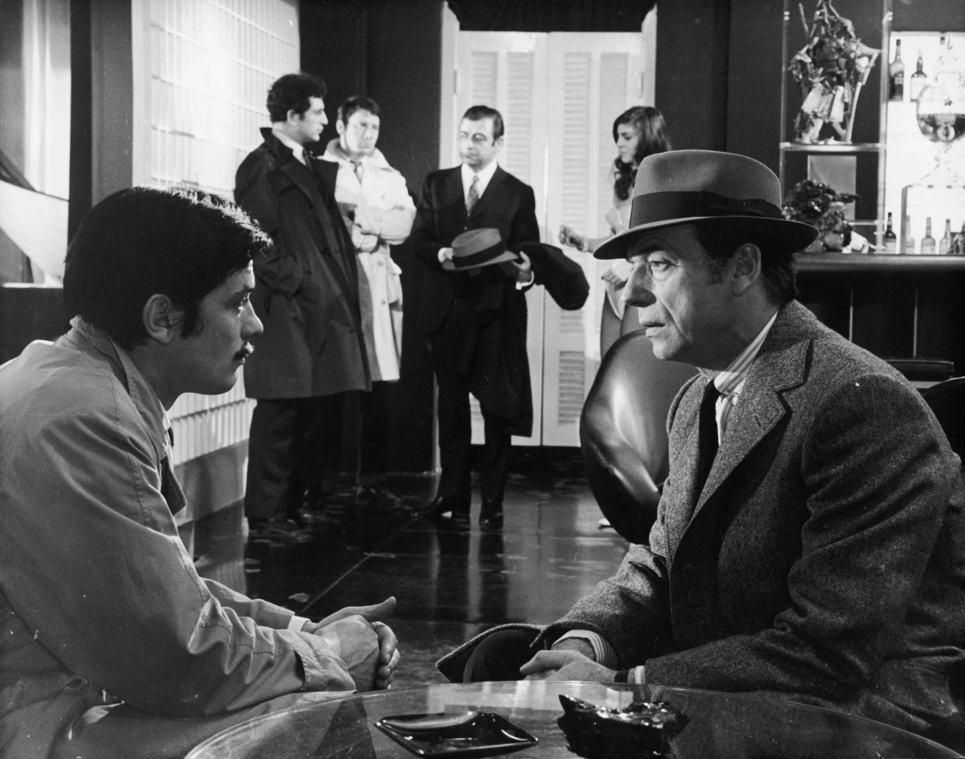 Alain Delon, Yves Montand, and François Périer in The Red Circle (1970)