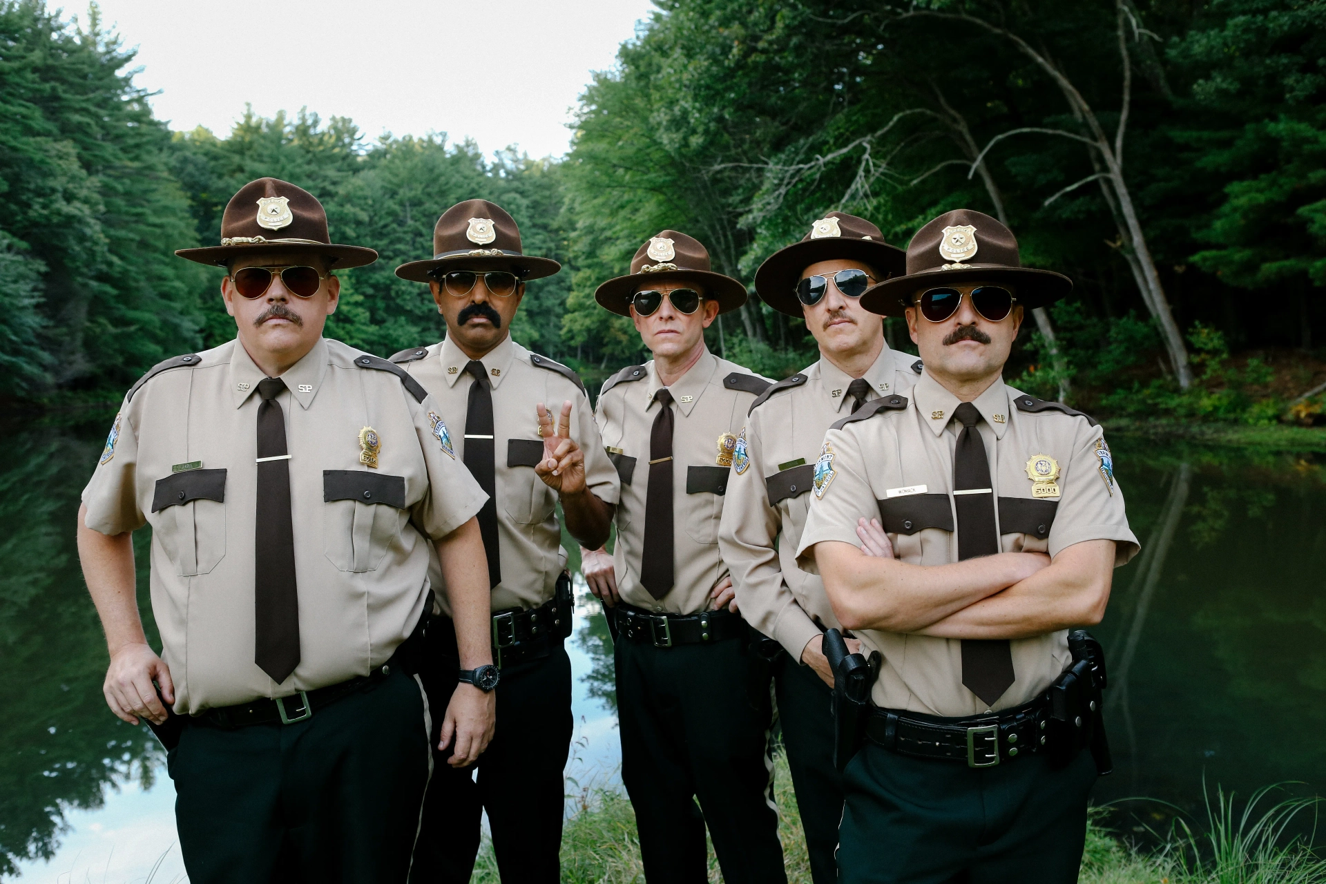 Jay Chandrasekhar, Kevin Heffernan, Steve Lemme, Paul Soter, and Erik Stolhanske in Super Troopers 2 (2018)