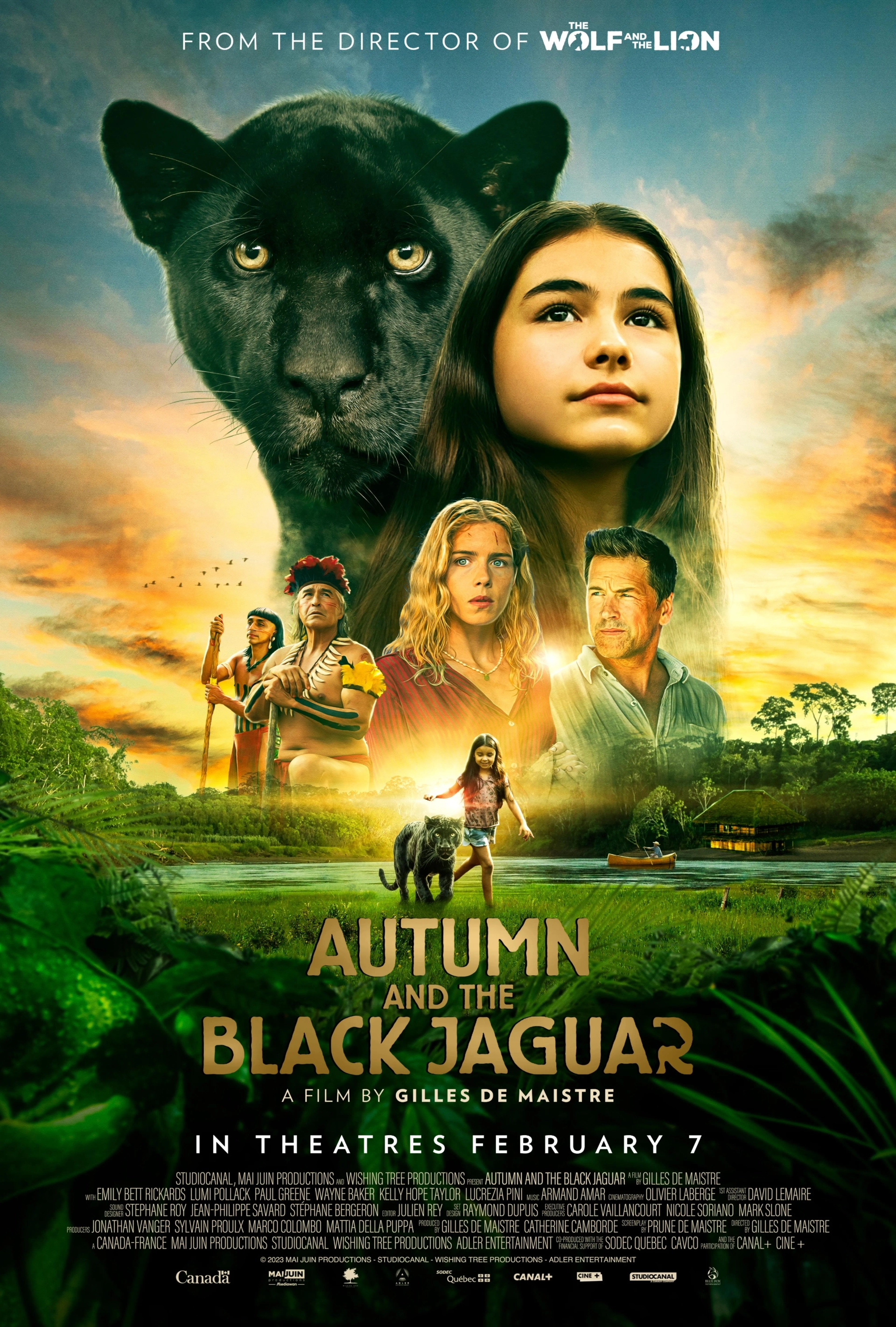 Lumi Pollack, Airam Camacho, Lucrezia Pini, Kelly Hope Taylor, Wayne Charles Baker, Paul Greene, and Emily Bett Rickards in Autumn and the Black Jaguar (2024)