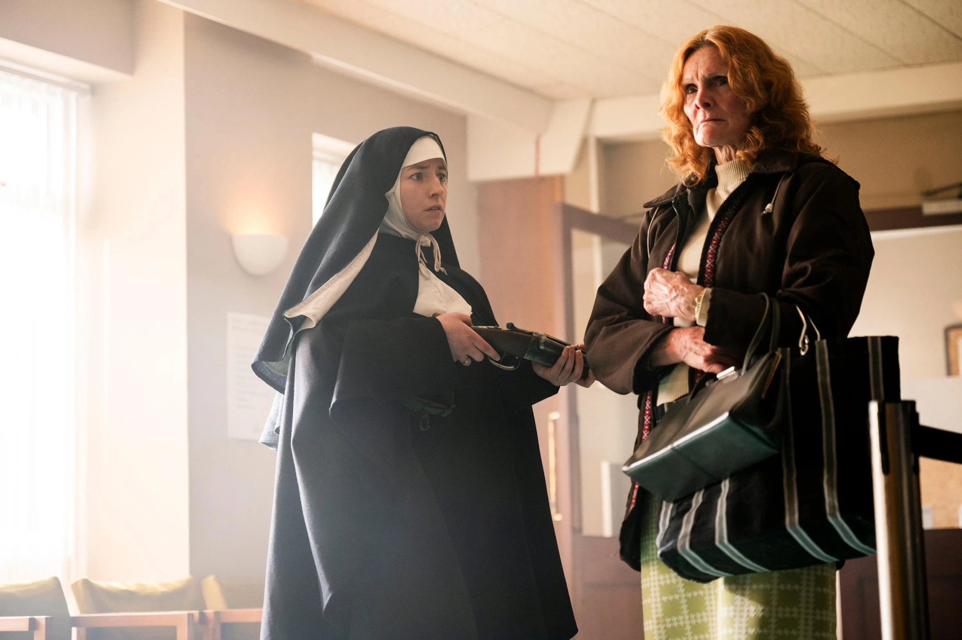 Nicola Sloane and Hazel Doupe in Say Nothing (2024)