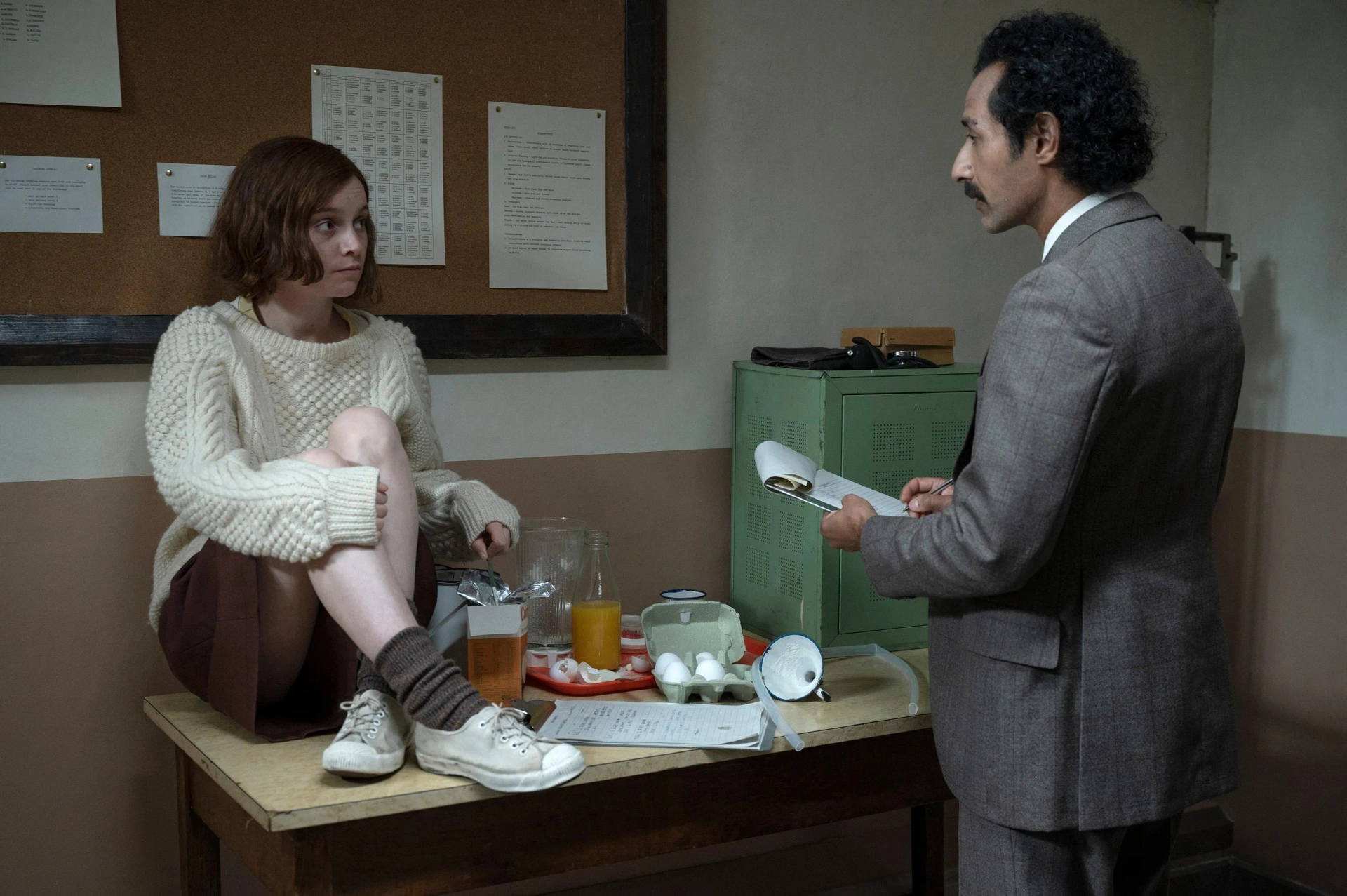 Abhin Galeya and Lola Petticrew in Say Nothing (2024)
