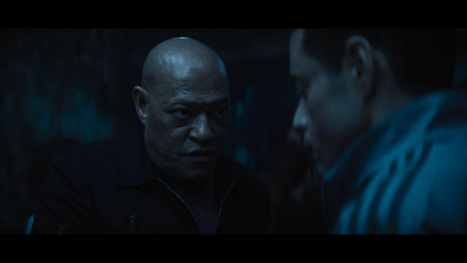 Laurence Fishburne and Rami Malek in The Amateur (2025)