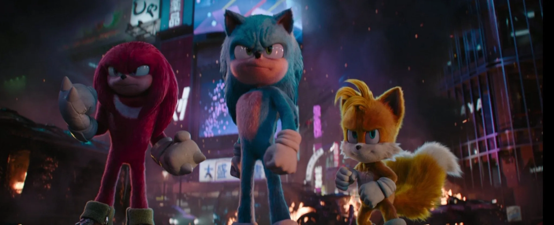 Idris Elba, Colleen O'Shaughnessey, and Ben Schwartz in Sonic the Hedgehog 3 (2024)