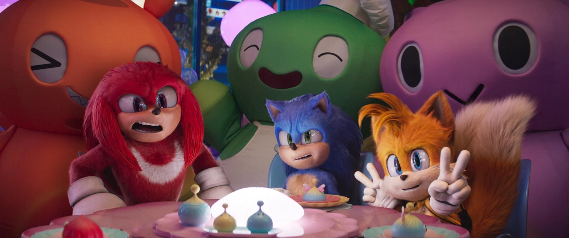 Idris Elba, Colleen O'Shaughnessey, and Ben Schwartz in Sonic the Hedgehog 3 (2024)