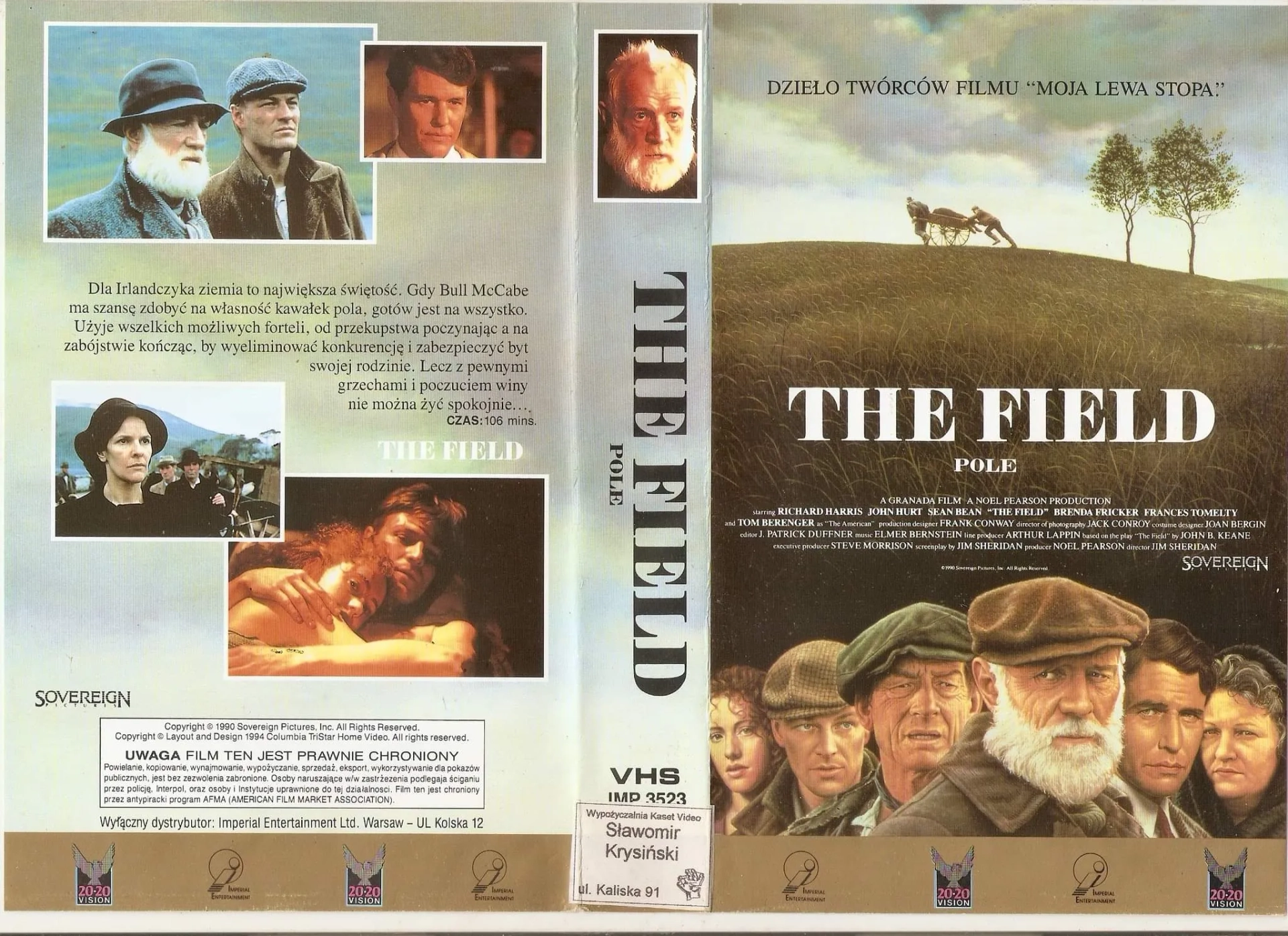 Sean Bean, Tom Berenger, John Hurt, Richard Harris, Brenda Fricker, and Jenny Conroy in The Field (1990)