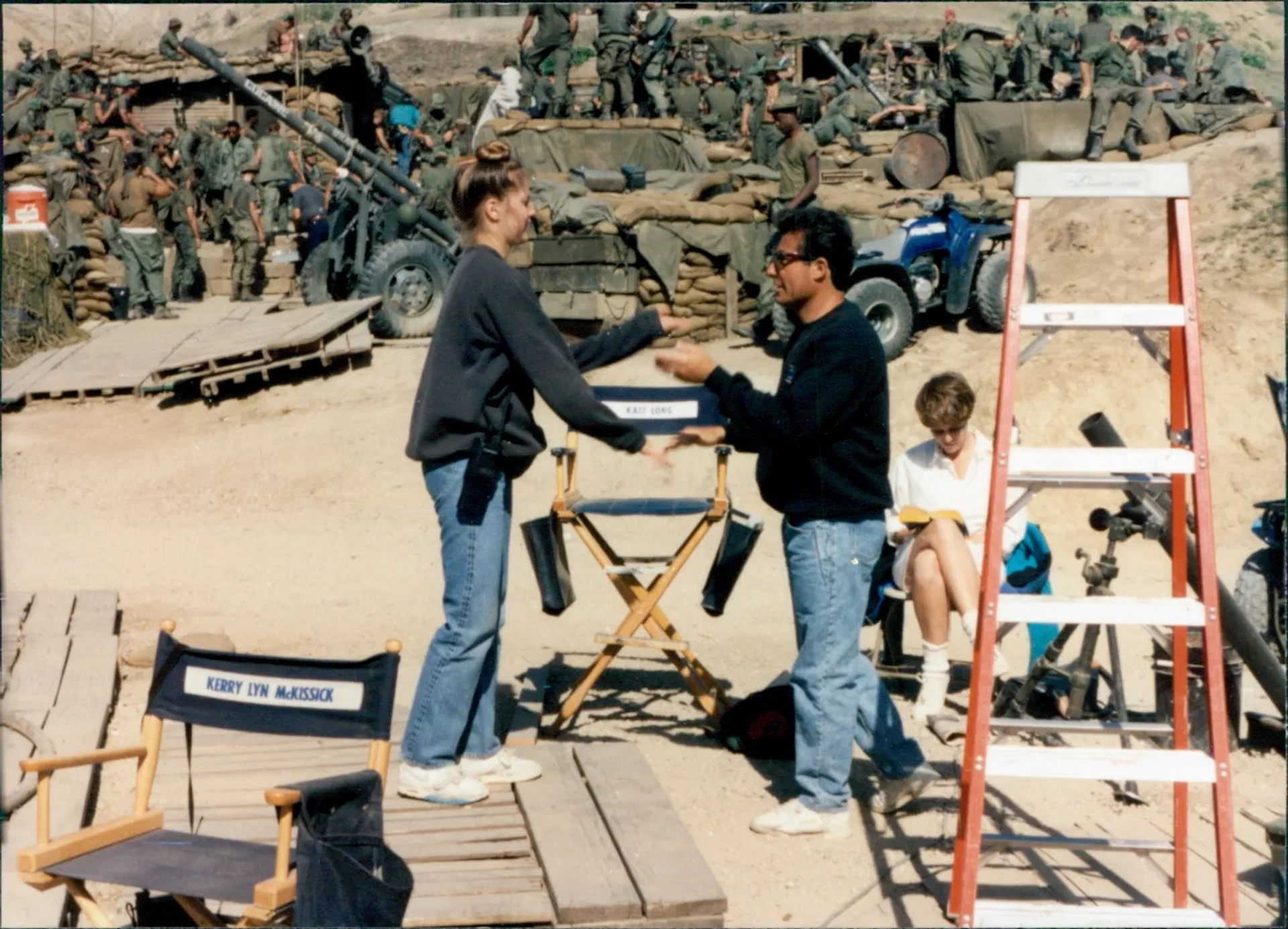 Stan Rodarte and Amy Rydell on set of For the Boys.