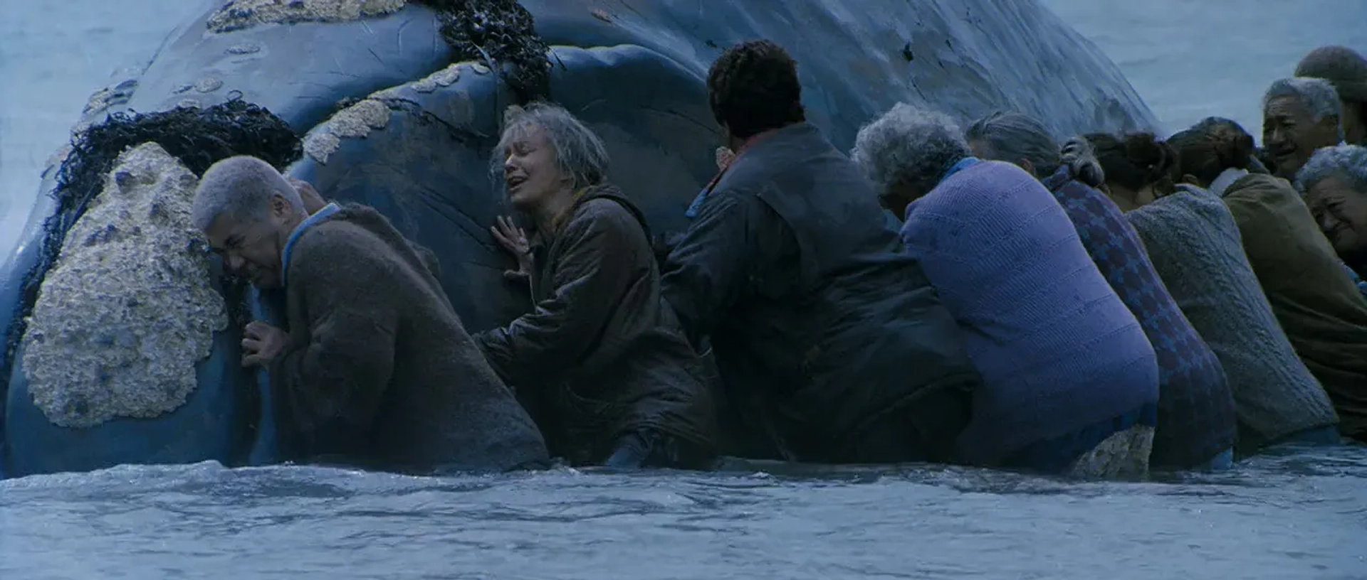 Vicky Haughton, Rawiri Paratene, and Mabel Wharekawa in Whale Rider (2002)