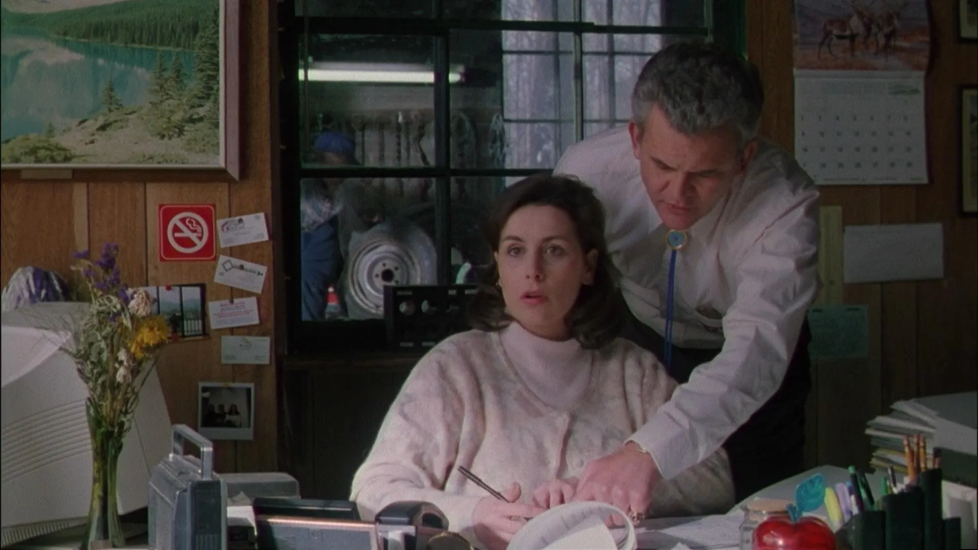 Danielle Desormeaux and Holmes Osborne in Affliction (1997)