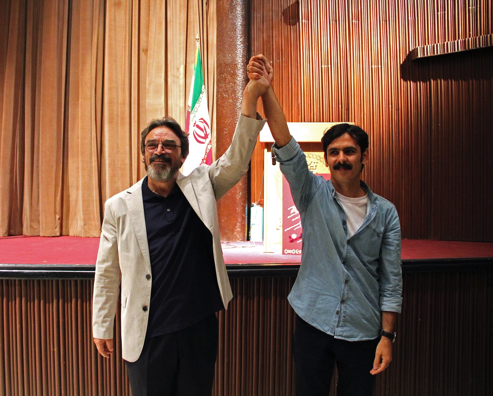 Hossein Alizadeh and Seyyed Vahid Hosseini at an event for Bazm-e Razm (2017)