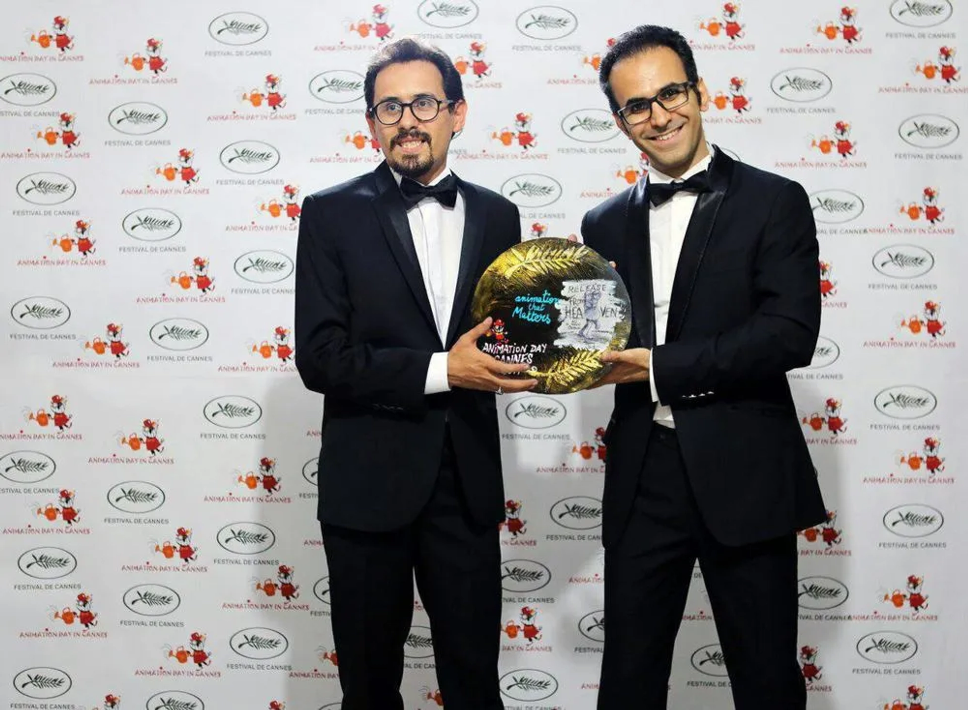 Ali Noori Oskouie and Seyed Vahid Olyaee at an event for Release from Heaven (2017)