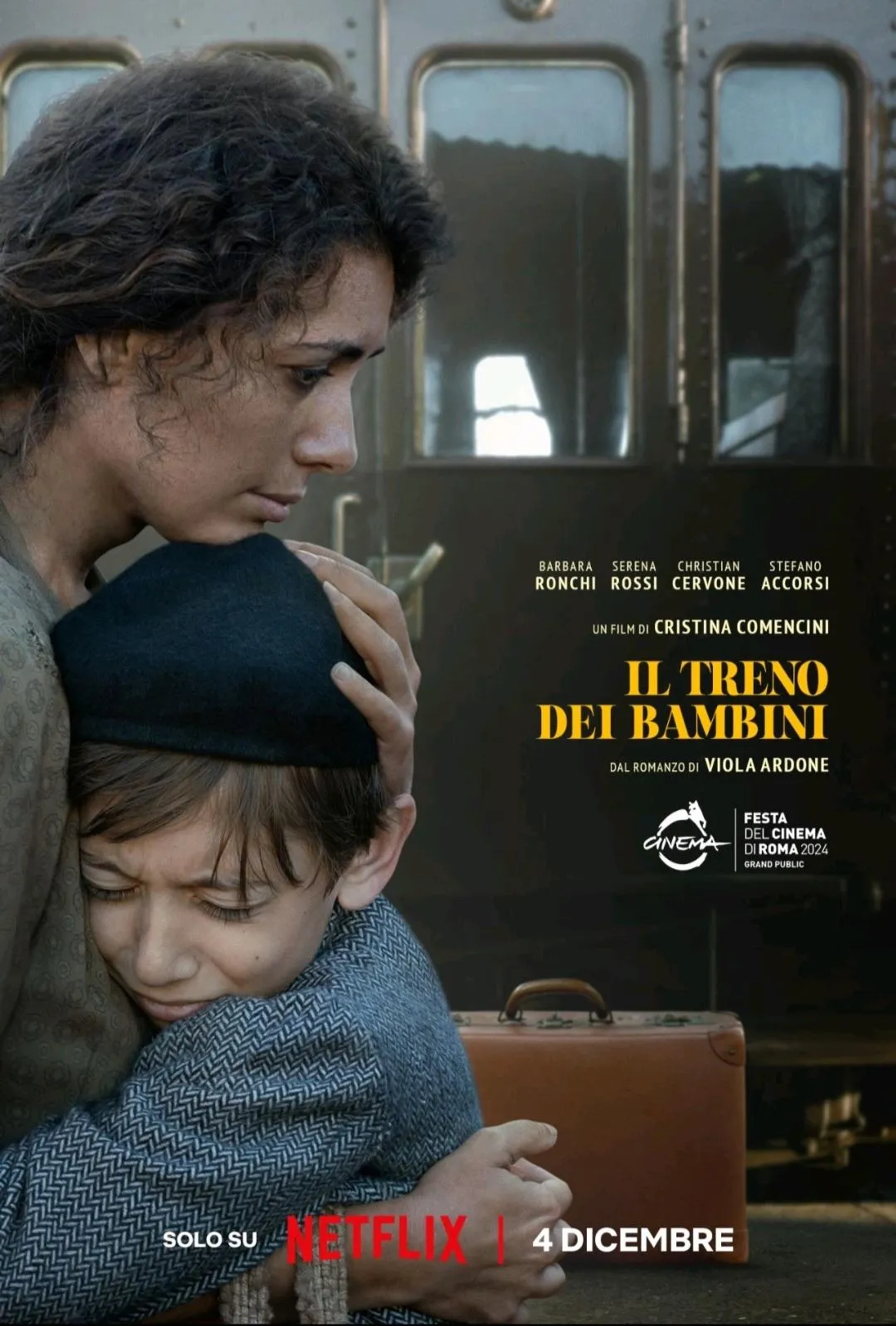 Serena Rossi and Christian Cervone in The Children's Train (2024)