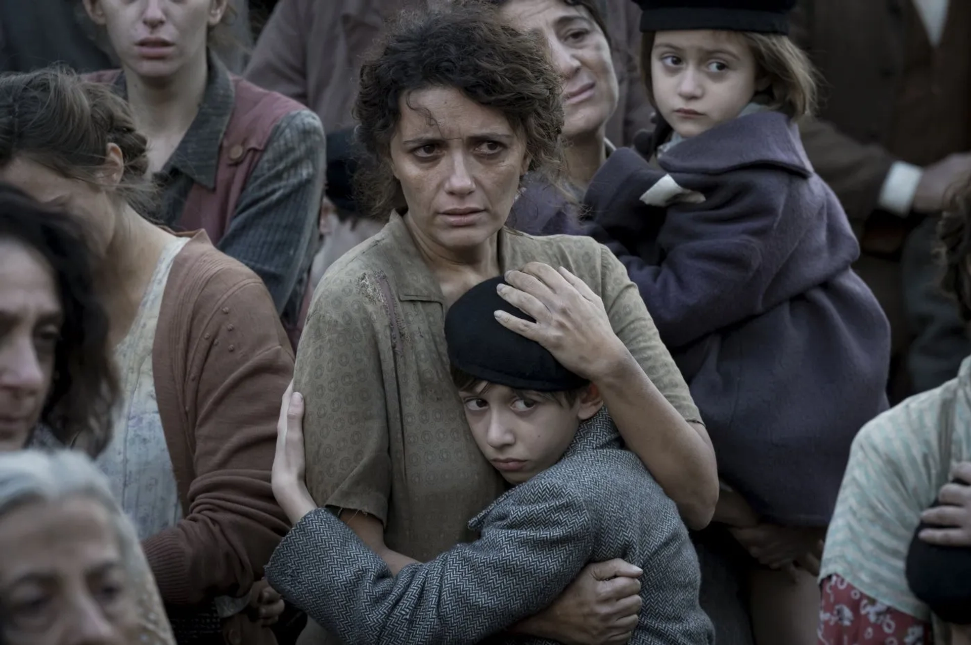 Serena Rossi and Christian Cervone in The Children's Train (2024)