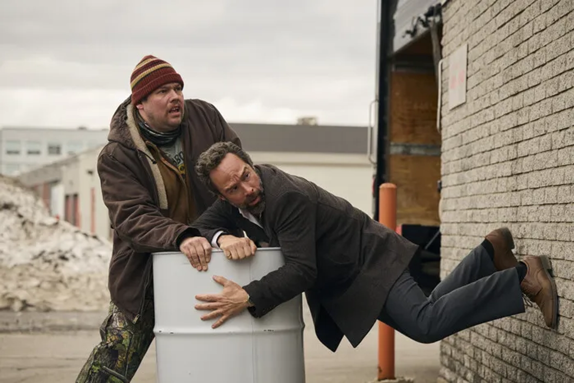 Chris Diamantopoulos and Guillaume Cyr in The Sticky (2024)