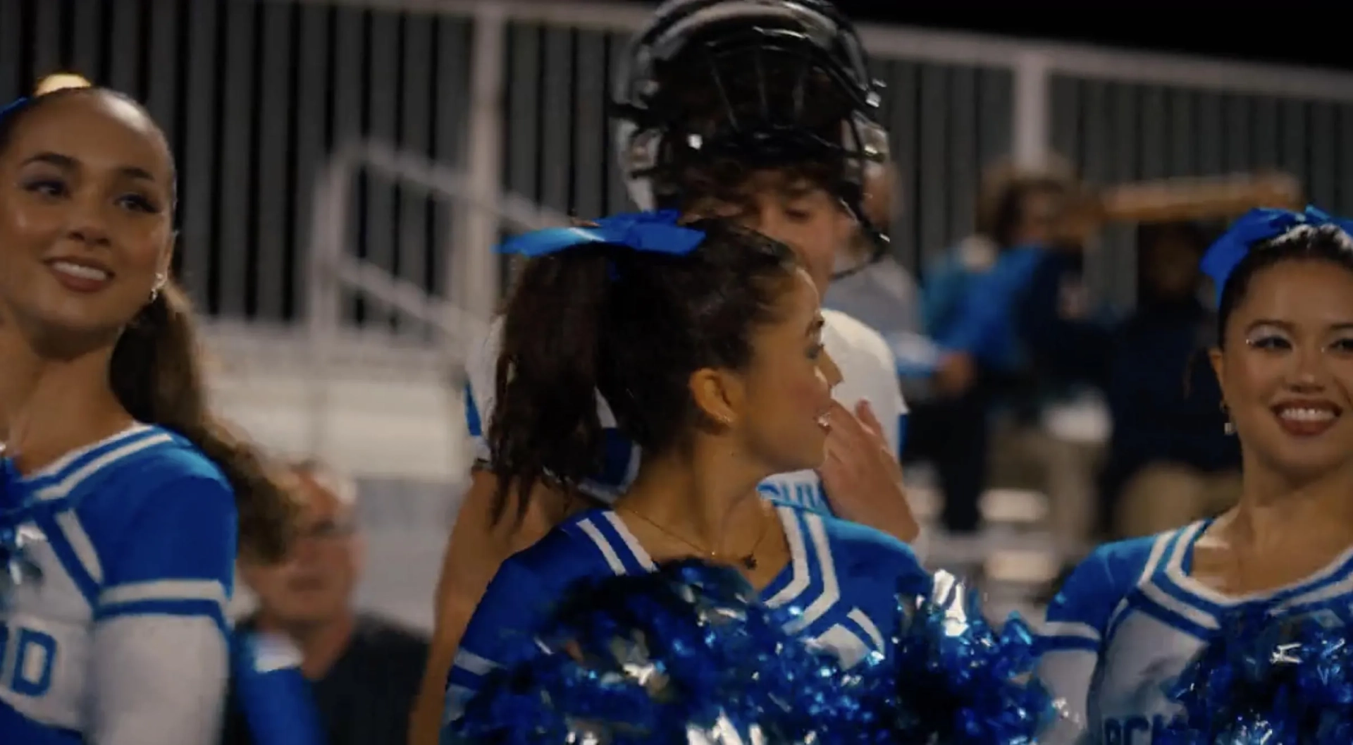 Mia Shanks, Asia Lizardo, and Siena Agudong in Sidelined: The QB and Me (2024)