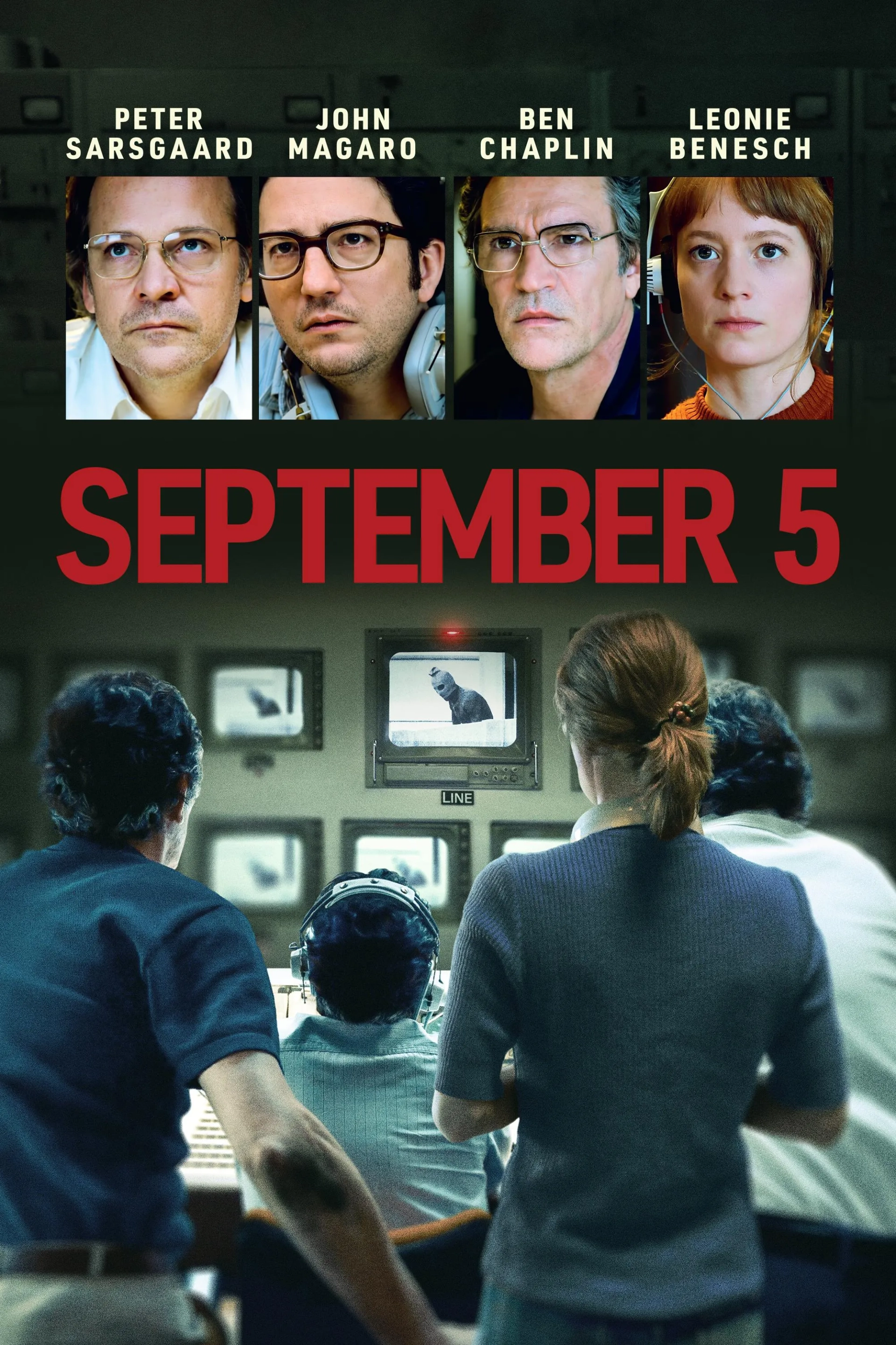 Ben Chaplin, Peter Sarsgaard, John Magaro, and Leonie Benesch in September 5 (2024)