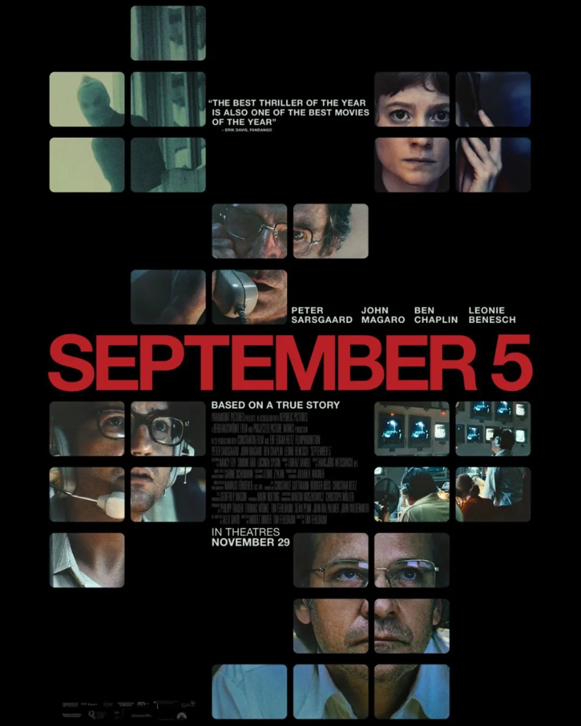Ben Chaplin, Peter Sarsgaard, John Magaro, and Leonie Benesch in September 5 (2024)
