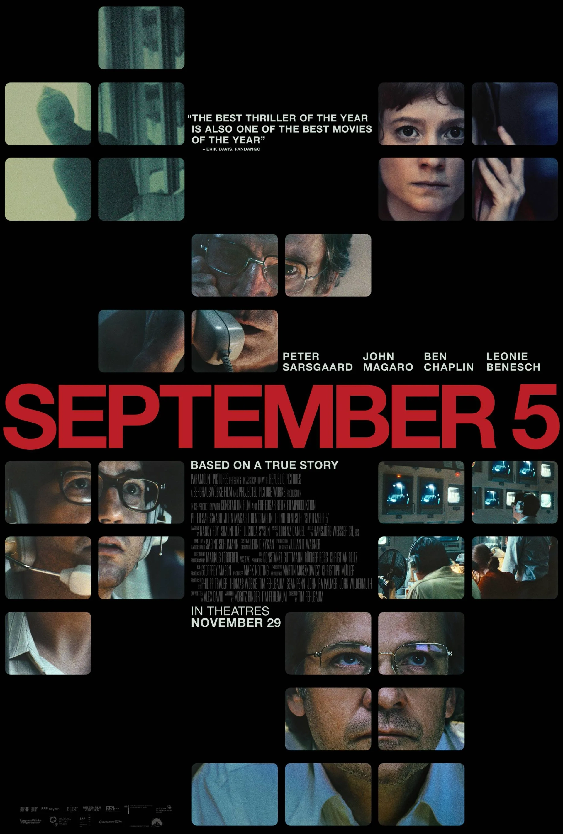 Ben Chaplin, Peter Sarsgaard, John Magaro, and Leonie Benesch in September 5 (2024)