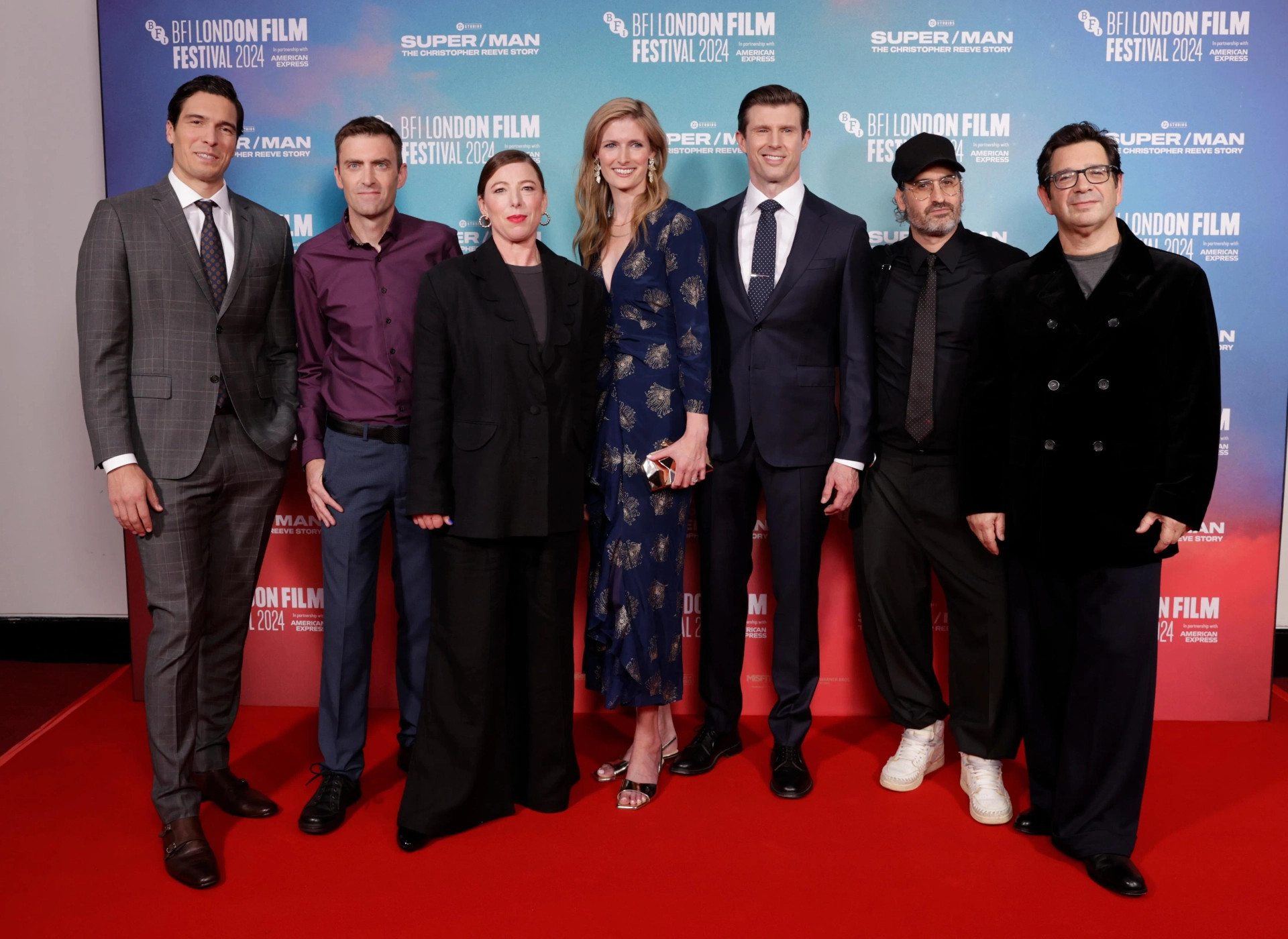 Ian Bonhôte, Peter Ettedgui, Will Reeve, Matthew Reeve, Robert Ford, Alexandra Reeve Givens, and Lizzie Gillett at an event for Super/Man: The Christopher Reeve Story (2024)