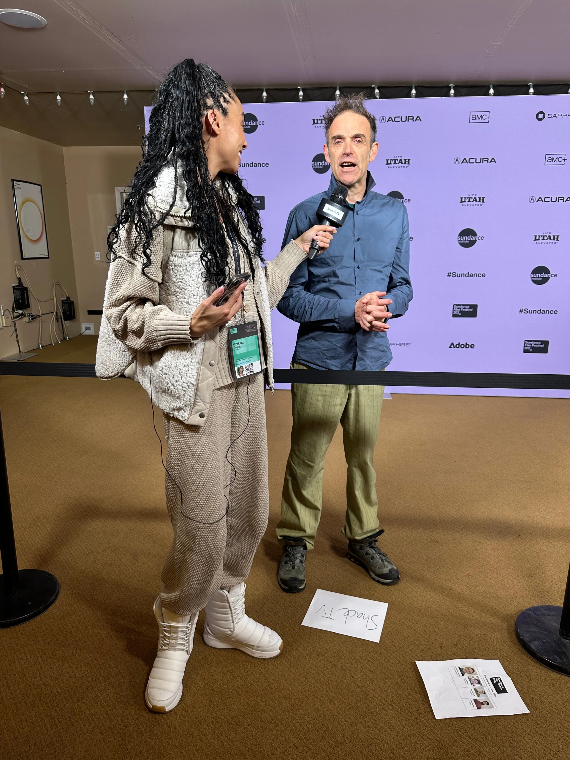 Marissa Hill and Johan Grimonprez at the world premiere of Soundtrack to a Coup d’Etat, Sundance Film Festival, Park City, Utah